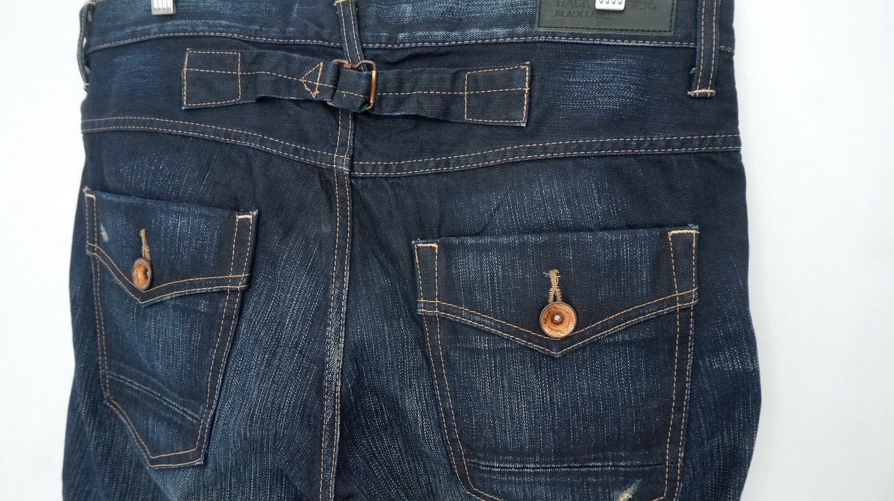 Japanese Brand BACK NUMBER Cinch Back Distressed Jeans Size US 34 / EU 50 - 10 Thumbnail