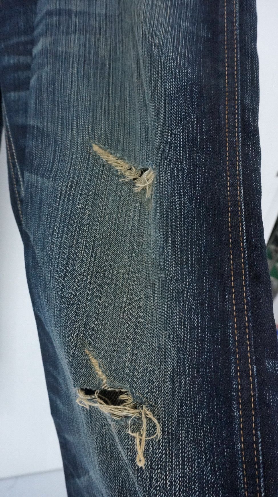 Japanese Brand BACK NUMBER Cinch Back Distressed Jeans Size US 34 / EU 50 - 8 Thumbnail