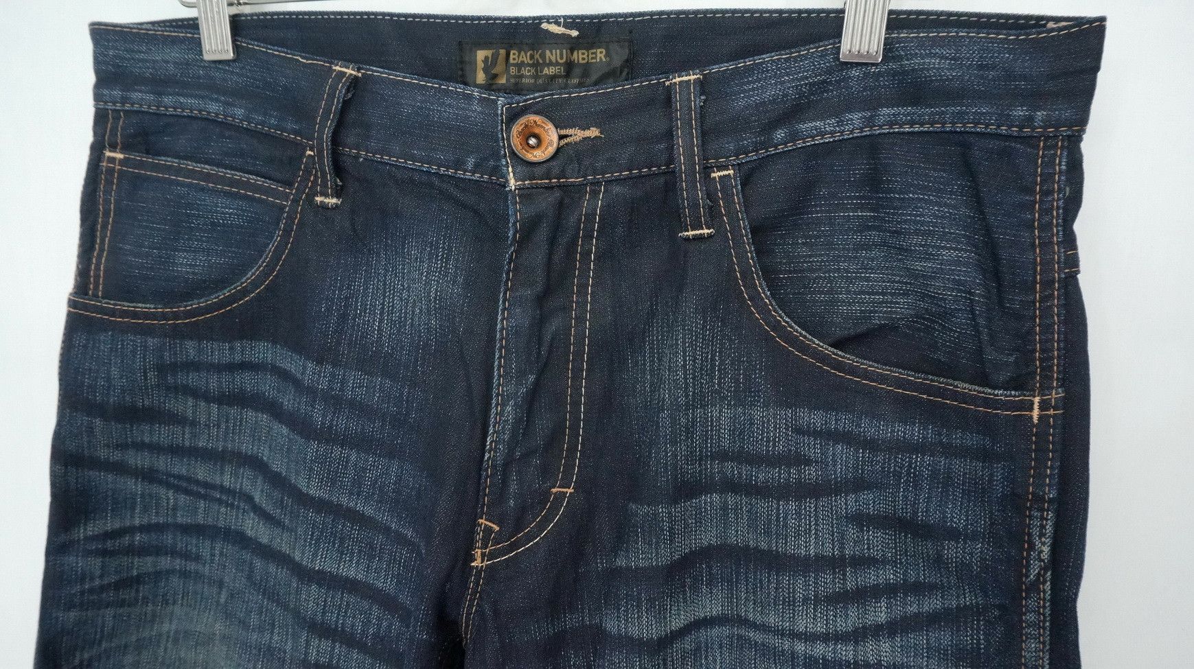 Japanese Brand BACK NUMBER Cinch Back Distressed Jeans Size US 34 / EU 50 - 7 Thumbnail