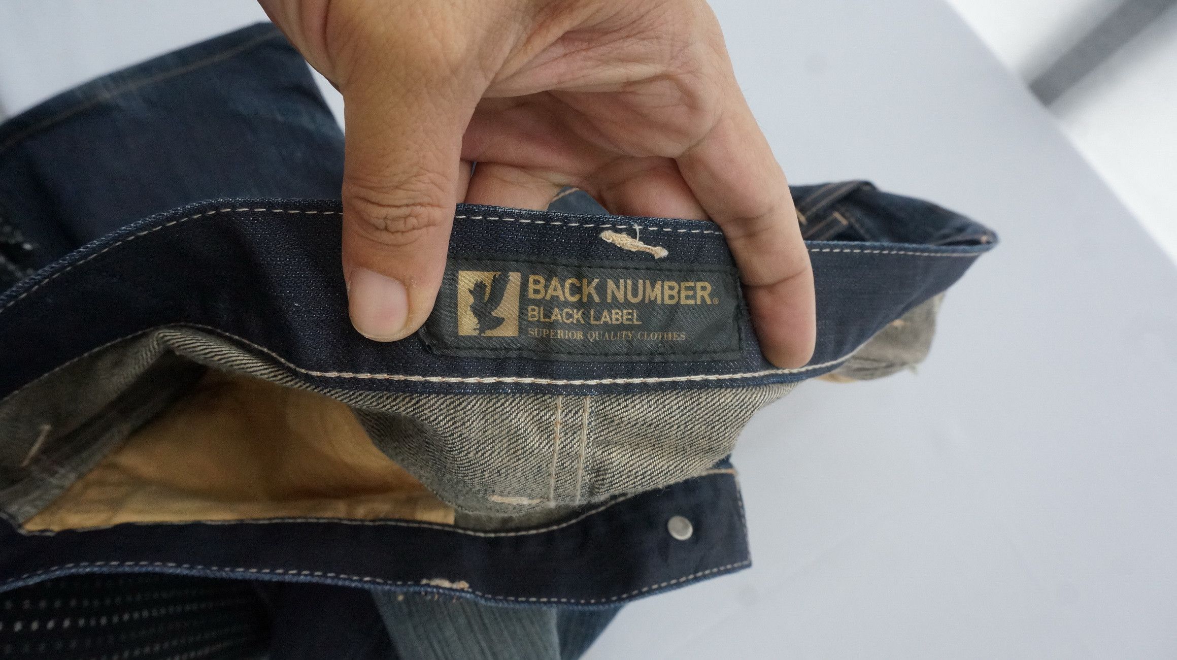 Japanese Brand BACK NUMBER Cinch Back Distressed Jeans Size US 34 / EU 50 - 4 Thumbnail
