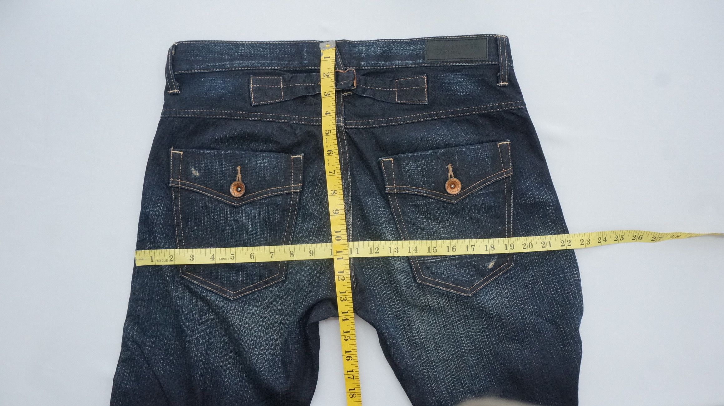 Japanese Brand BACK NUMBER Cinch Back Distressed Jeans Size US 34 / EU 50 - 18 Thumbnail