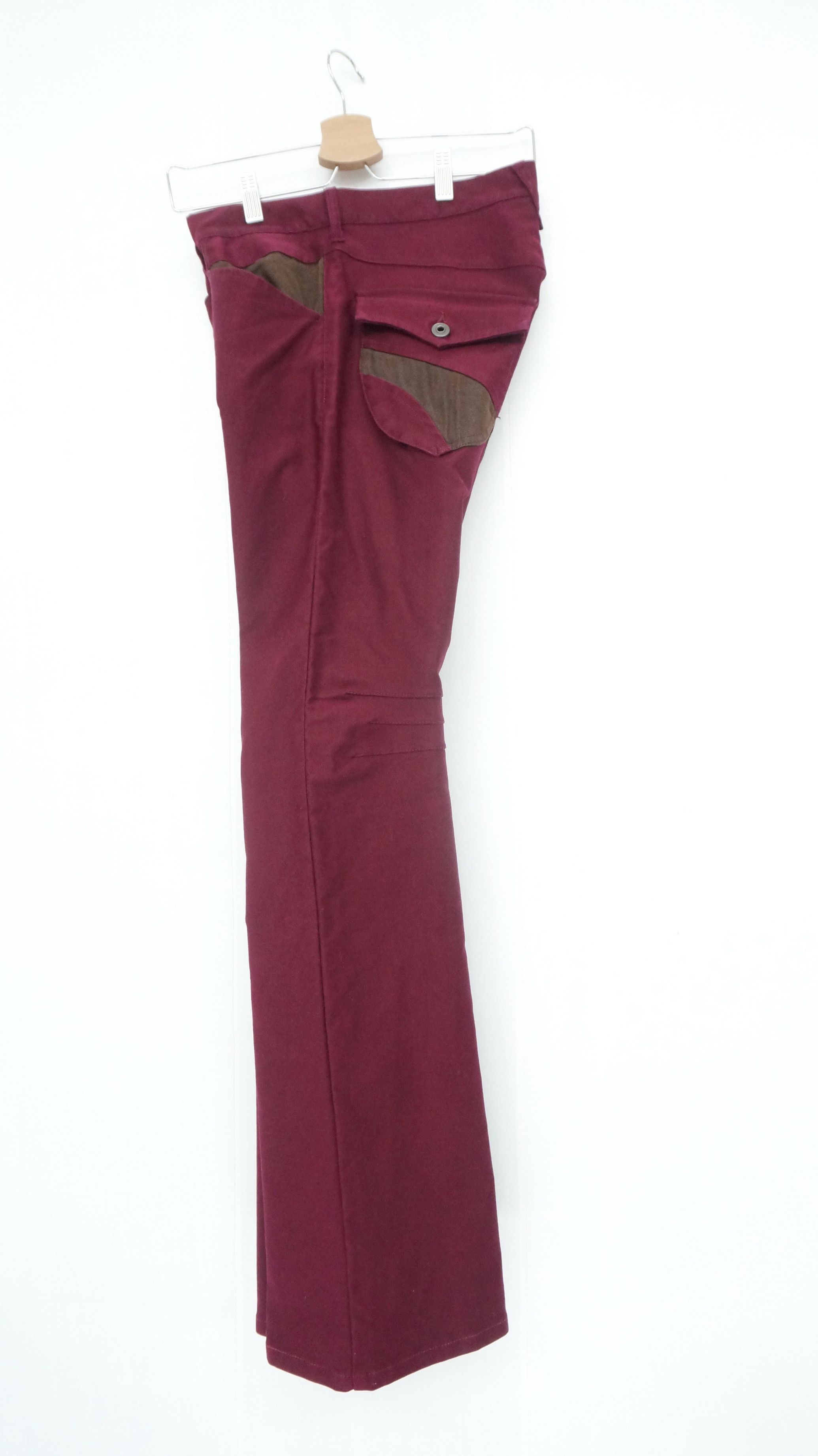 Japanese Brand HolyFlare 💥 DIFFERENCE EDGE RUPERT Burgundy Hourglass Pants Size US 29 - 3 Thumbnail