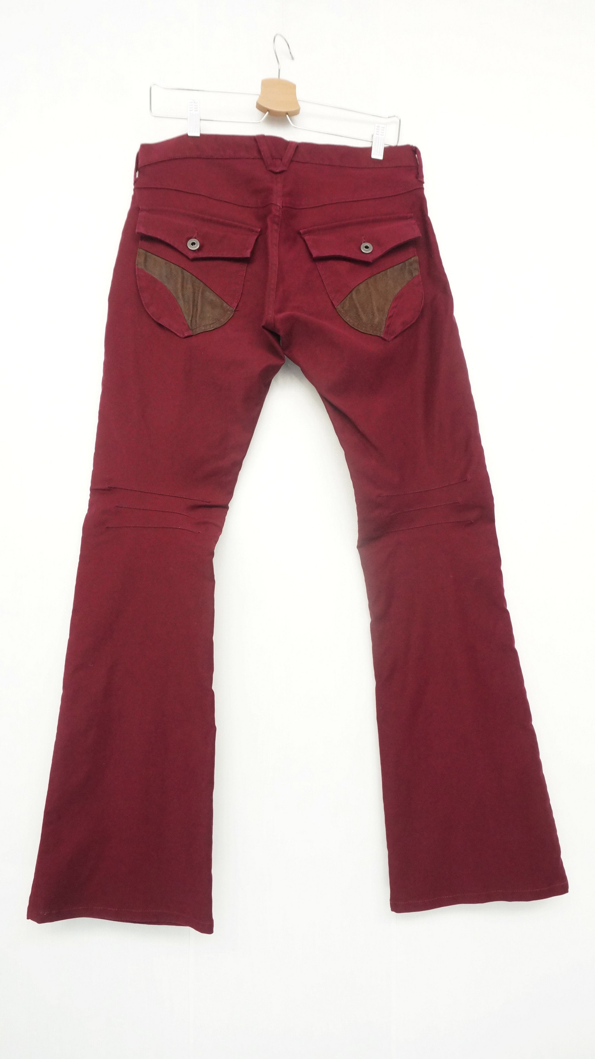 Japanese Brand HolyFlare 💥 DIFFERENCE EDGE RUPERT Burgundy Hourglass Pants Size US 29 - 1 Thumbnail