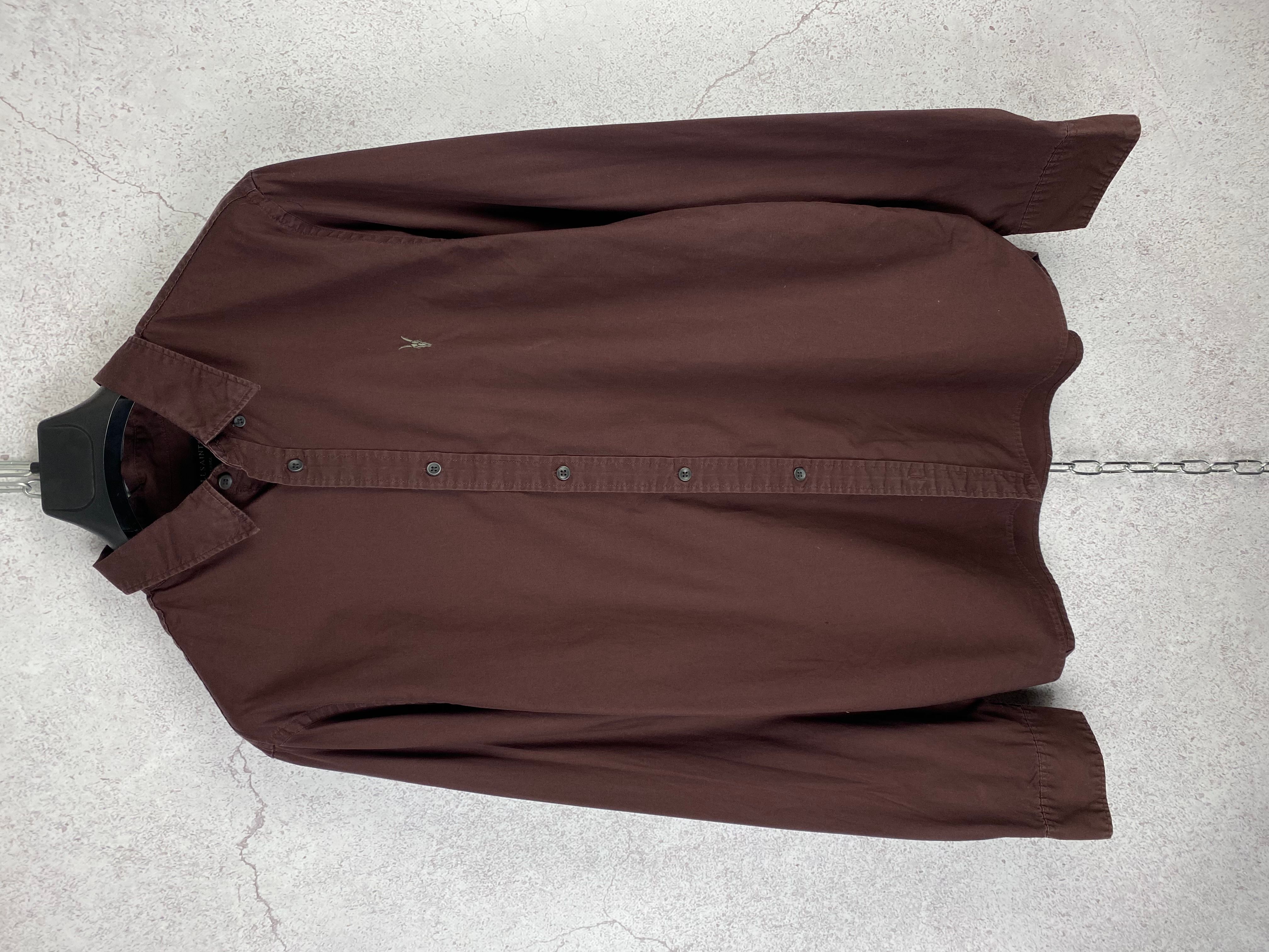 Pre-owned Allsaints All Saints Button Up Shirt In Burgundy