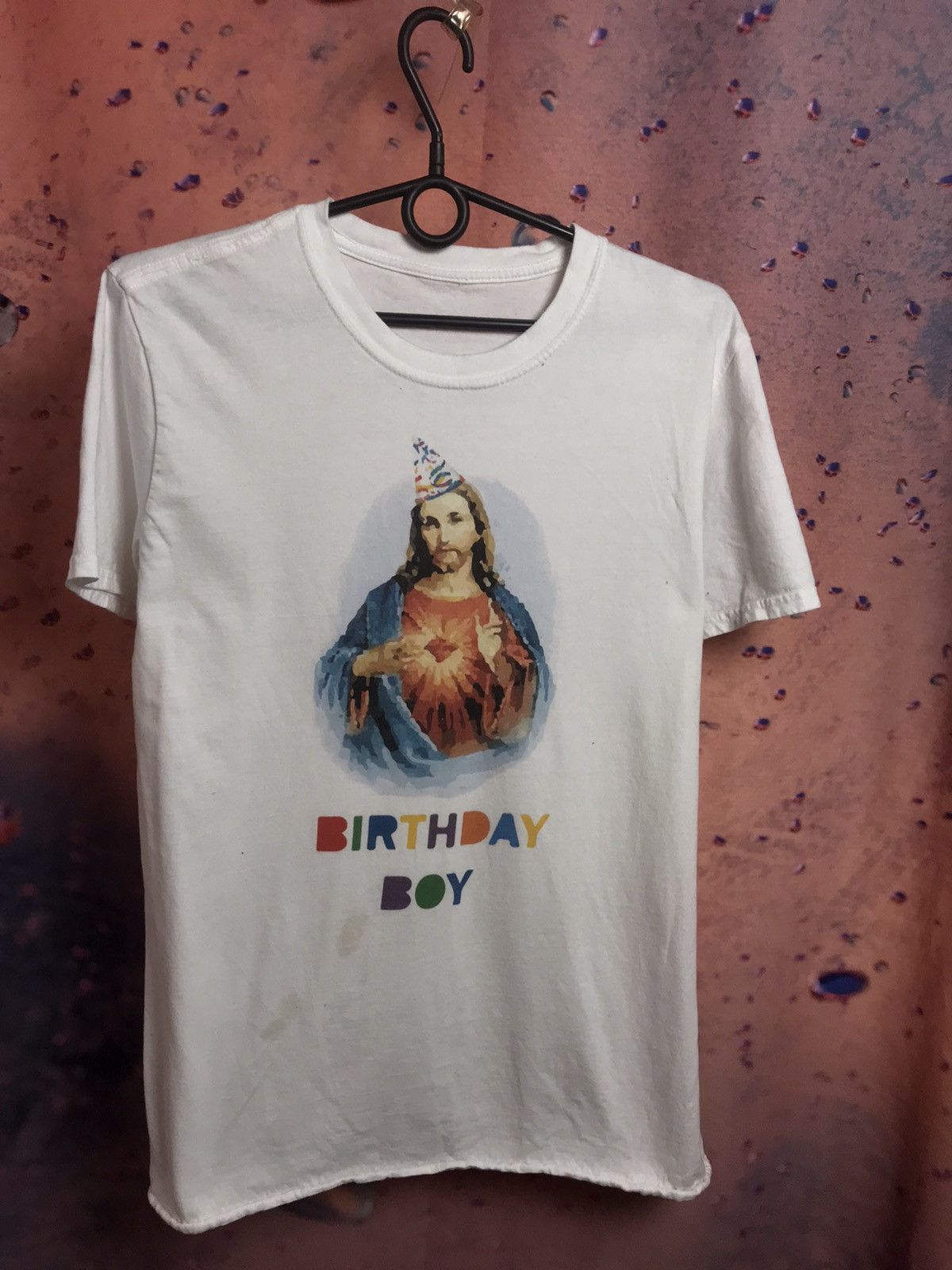 Vintage Vintage Jesus birthday boy streetwear tee Size US S / EU 44-46 / 1 - 2 Thumbnail
