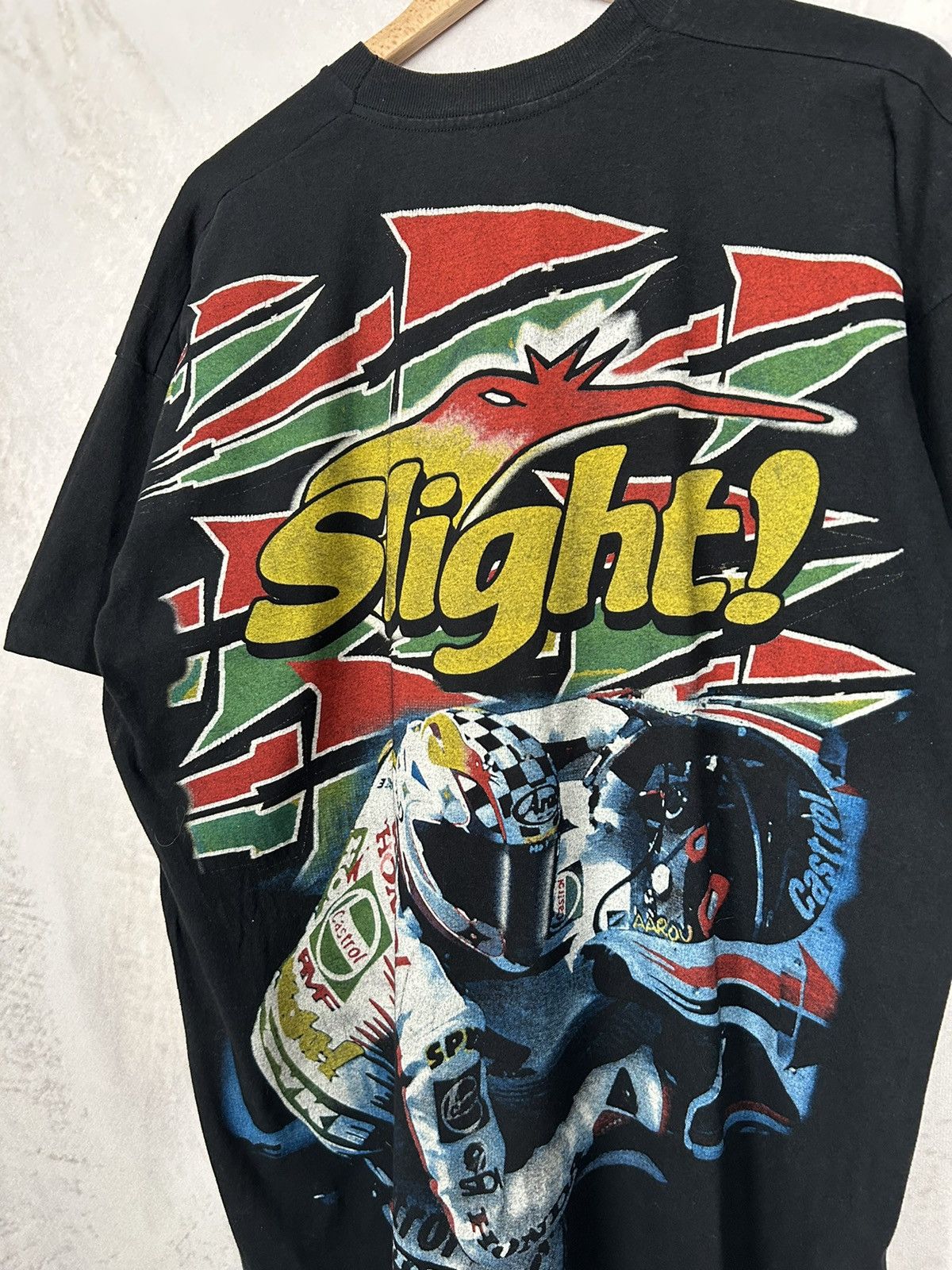 Vintage Vintage Ultra Rare AOP Aaron Slight Moto GP Racing Print Size US XL / EU 56 / 4 - 5 Thumbnail