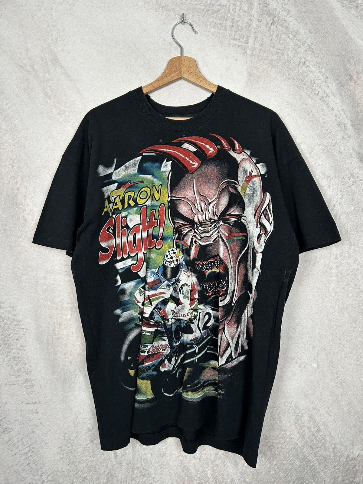 Vintage Vintage Ultra Rare AOP Aaron Slight Moto GP Racing Print Size US XL / EU 56 / 4 - 1 Thumbnail