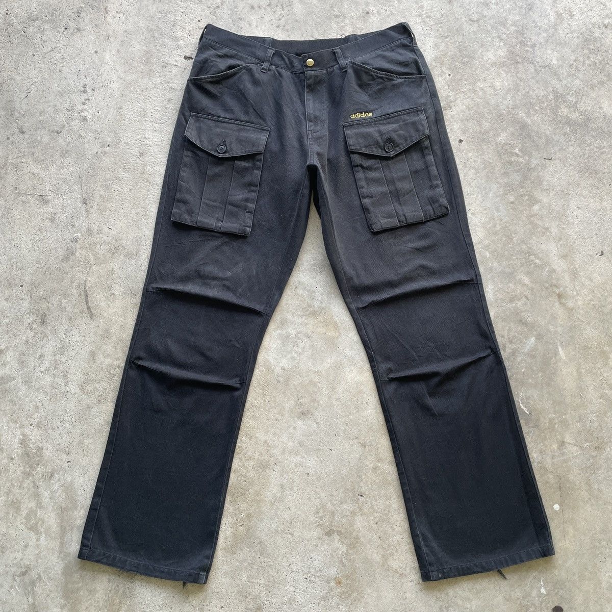 W34x31.5🔥 Adidas Bush Pocket Black Trousers Pants Casual