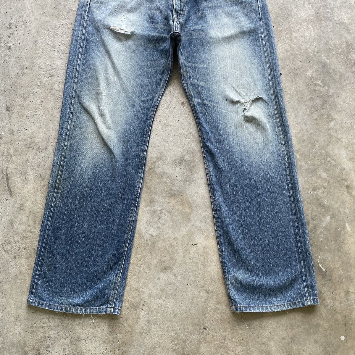 Japanese Brand Vintage Edwin 505 Orenge Tag Faded Denim Pants Distressed Size US 33 - 4 Thumbnail