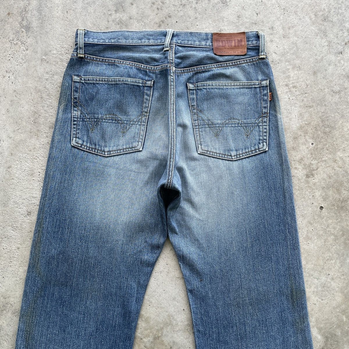 Japanese Brand Vintage Edwin 505 Orenge Tag Faded Denim Pants Distressed Size US 33 - 10 Thumbnail