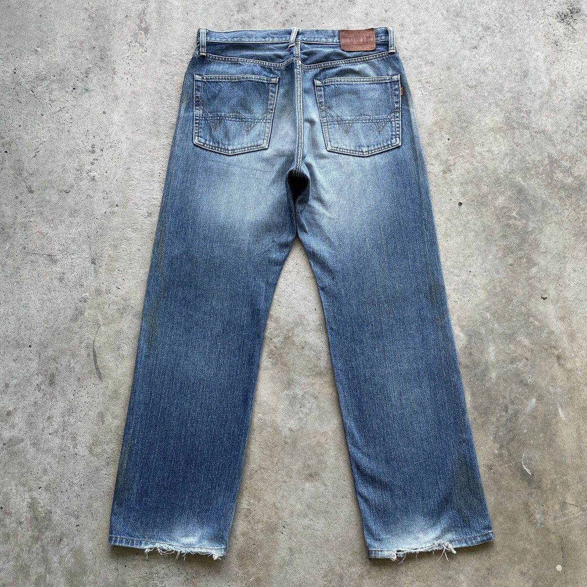 Japanese Brand Vintage Edwin 505 Orenge Tag Faded Denim Pants Distressed Size US 33 - 12 Thumbnail