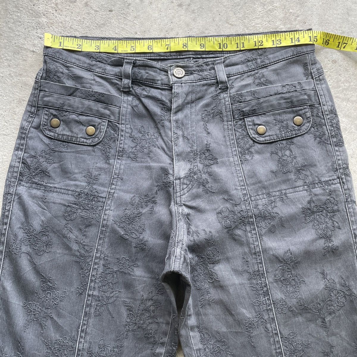 Japanese Brand RARE🔥Japanese Brand Black Faded Flare Trousers Casual Pants Size US 30 / EU 46 - 5 Thumbnail