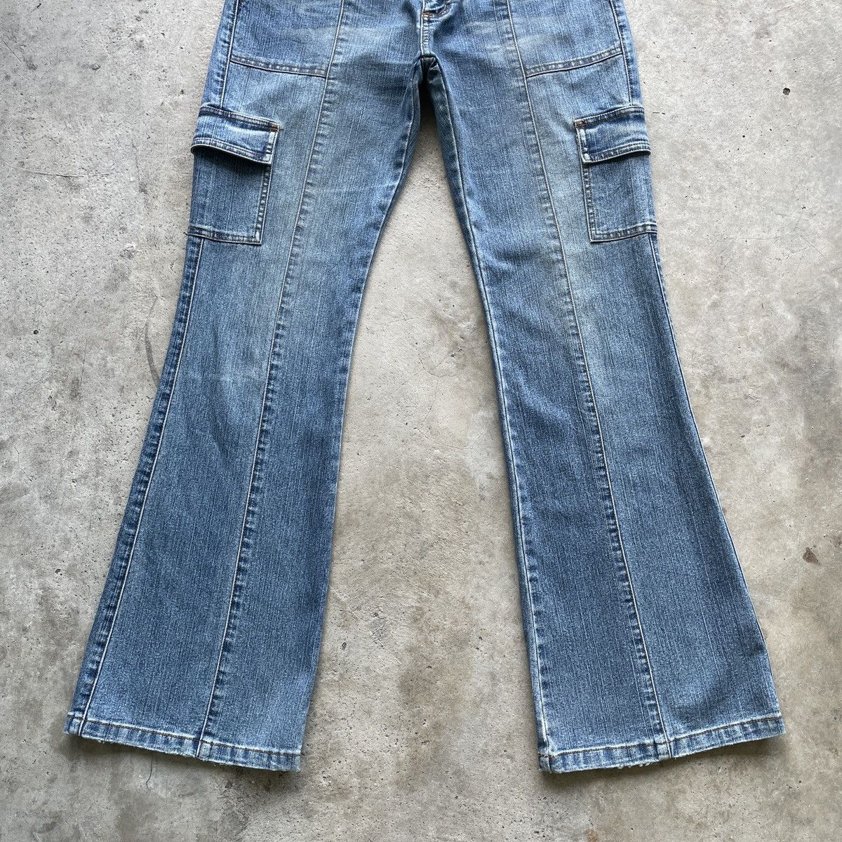 Japanese Brand W30🔥 Japanese Vintage Faded Denim Jeans Cargo Pants FLARE Size US 30 / EU 46 - 4 Thumbnail
