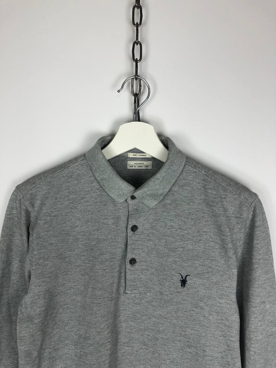Allsaints AllSaints Long Sleeve Pullover Gray Polo size XS Logo Size US XS / EU 42 / 0 - 2 Thumbnail