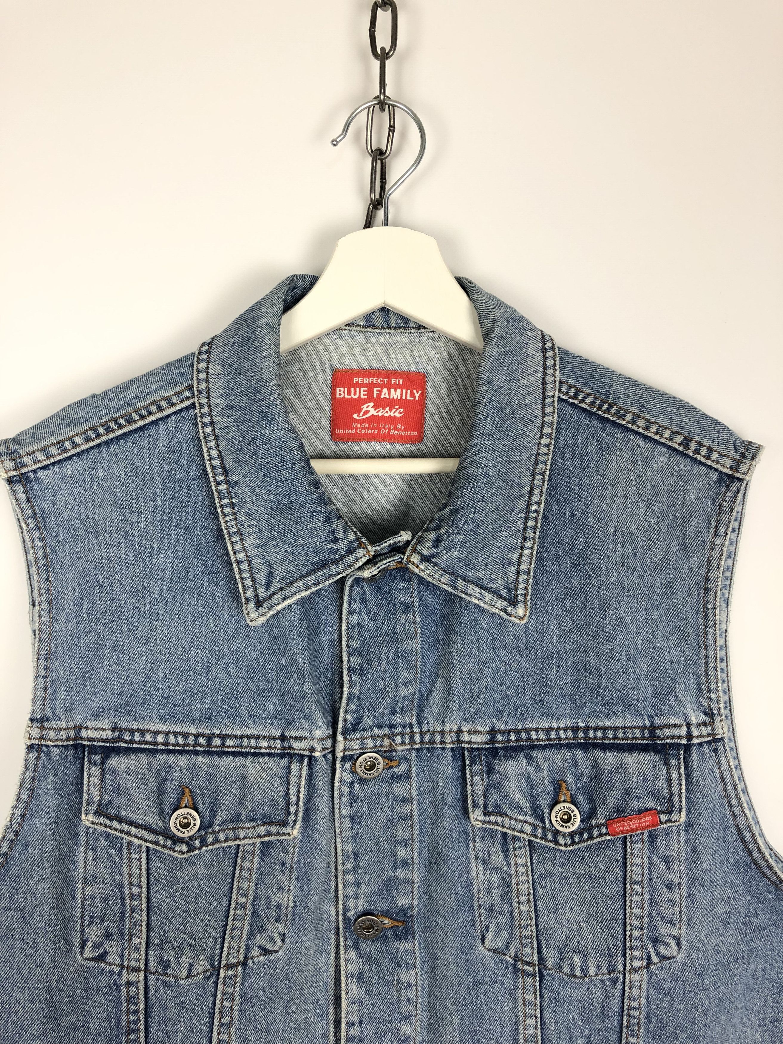 Benetton United Colors of Benetton Denim Jeans Vest VTGPerfect Size US L / EU 52-54 / 3 - 2 Thumbnail