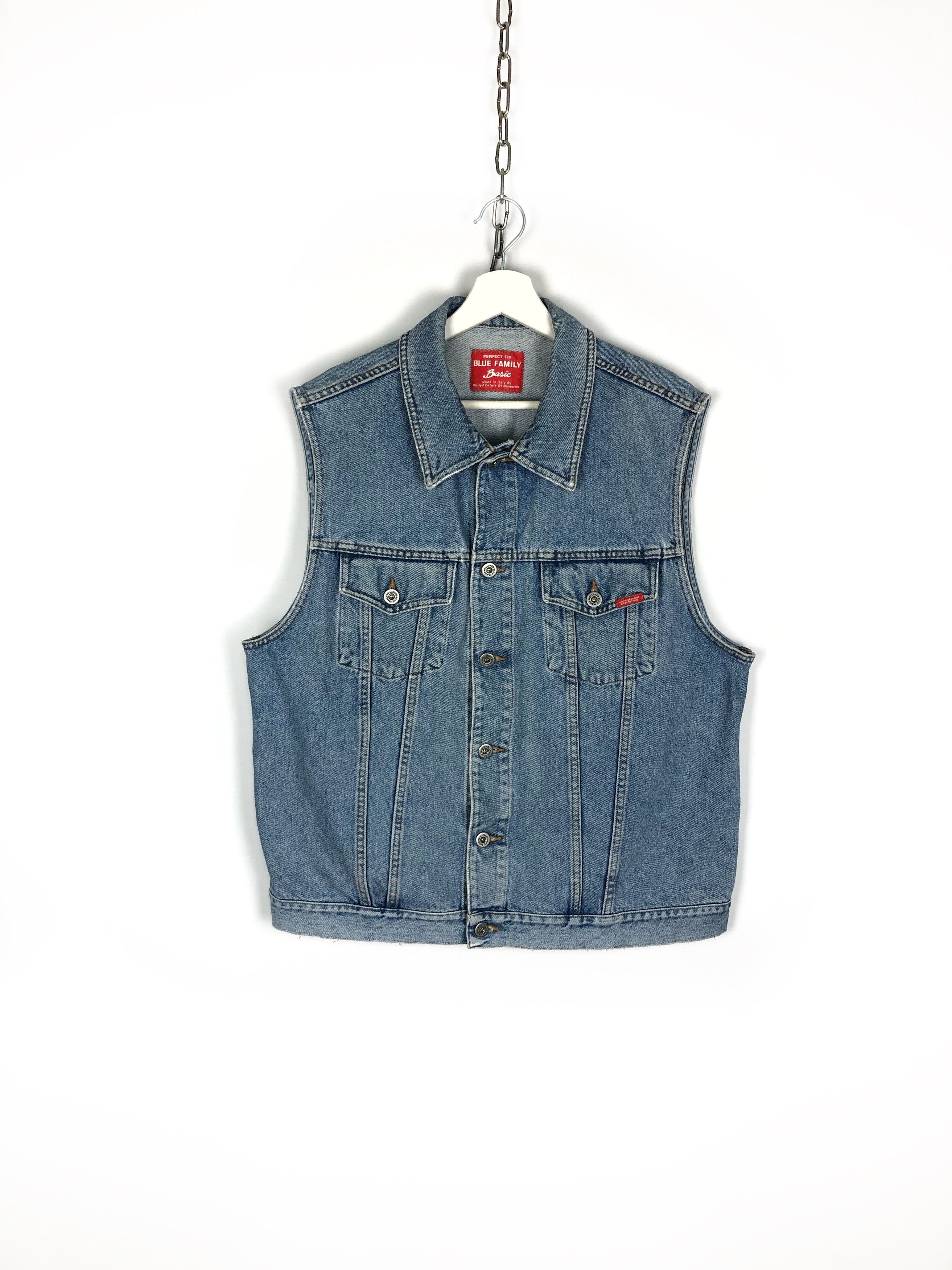 Benetton United Colors of Benetton Denim Jeans Vest VTGPerfect Size US L / EU 52-54 / 3 - 1 Thumbnail