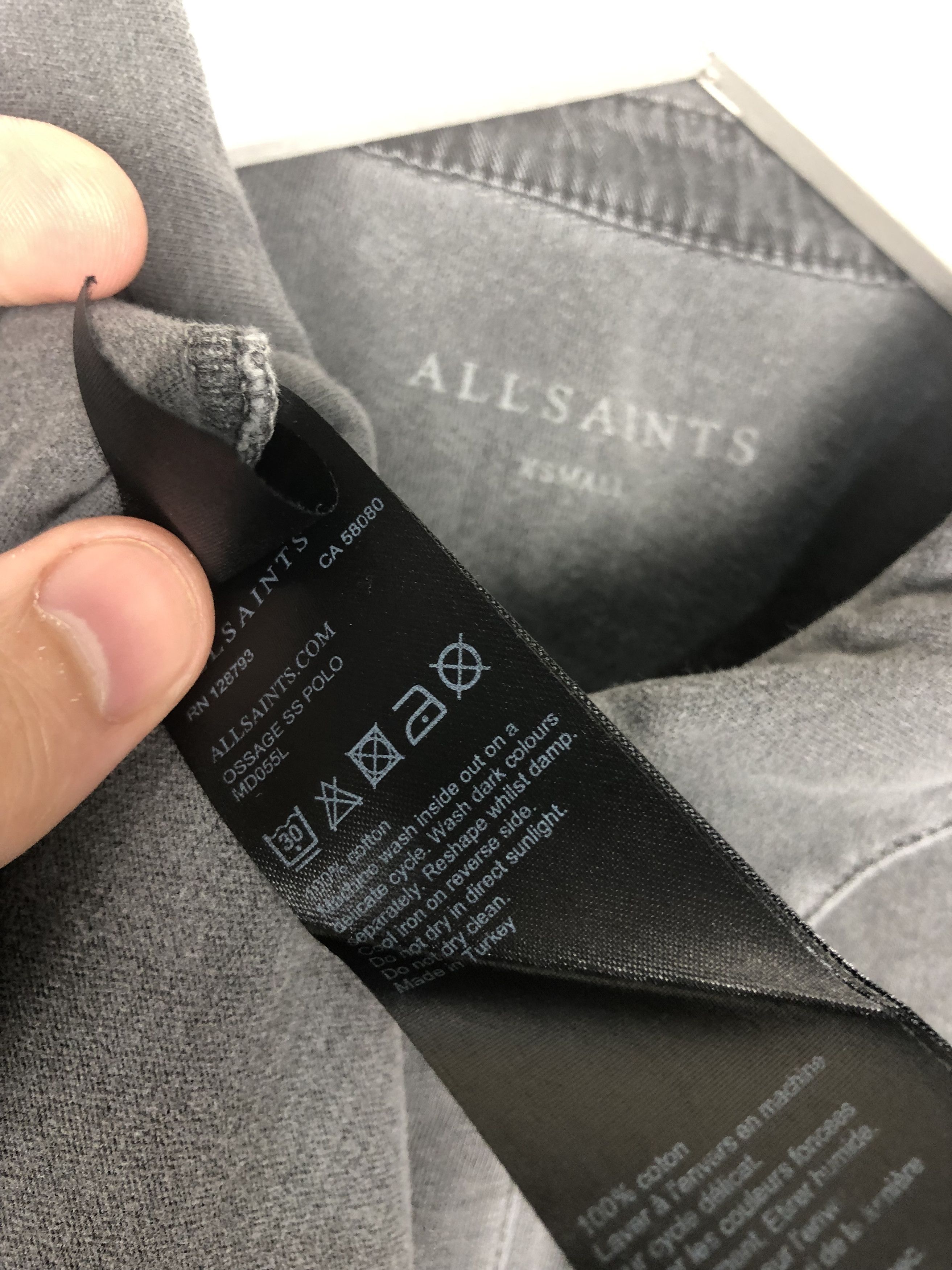 Allsaints All Saints Basic T-Shirt Polo Gray Size XS Size US XS / EU 42 / 0 - 9 Thumbnail