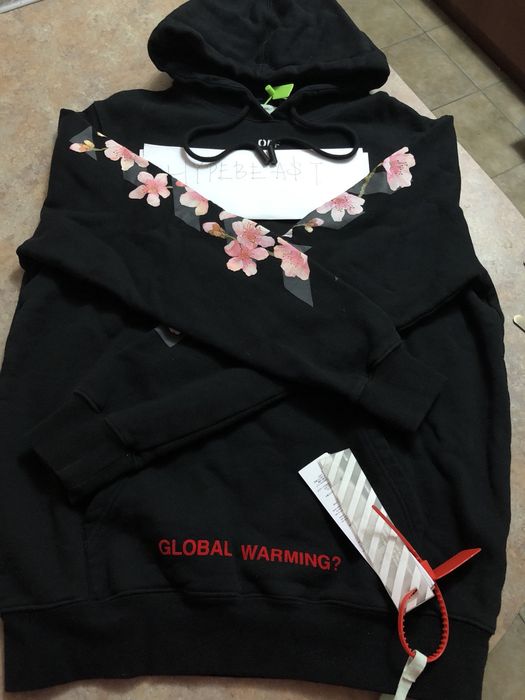 Off-White C O Virgil Abloh FW Cherry Blossom Crop Sweatshirt