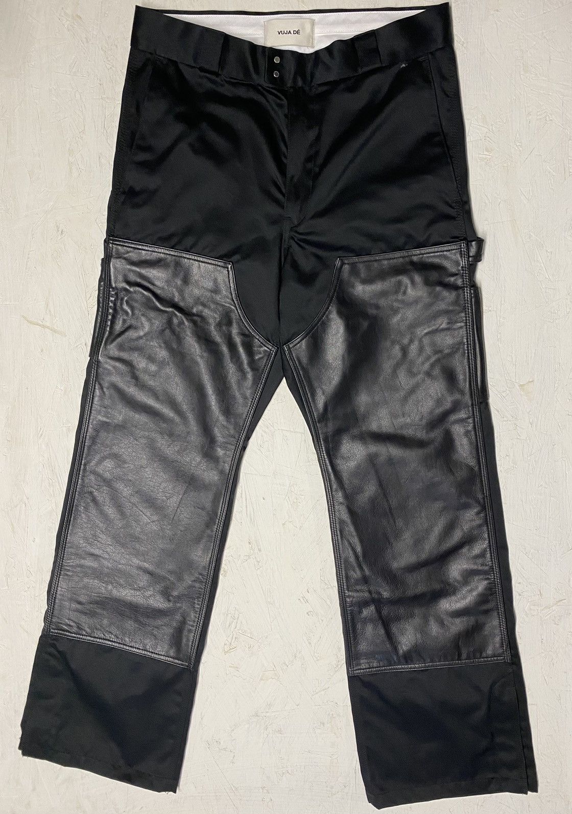 image of Vuja De Adagio Leather Work Pants in Black, Men's (Size 33)