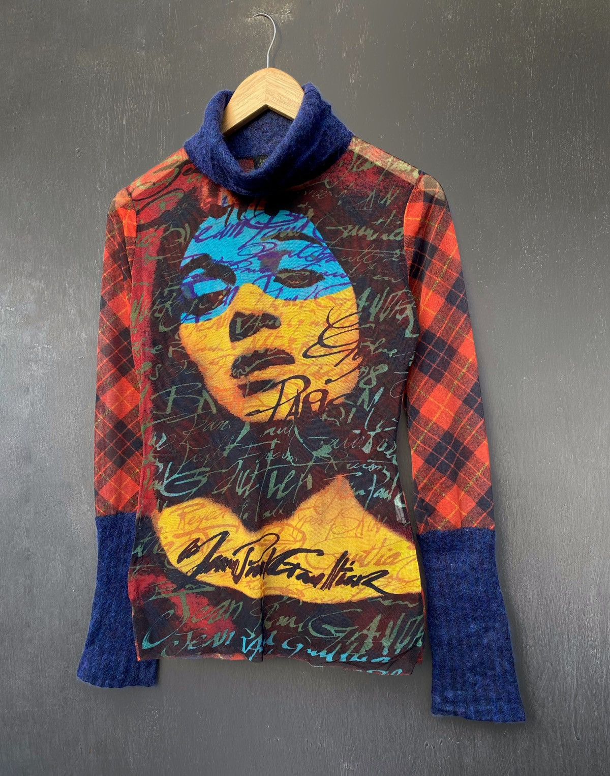 Jean Paul Gaultier Vintage face mesh Rare size 40