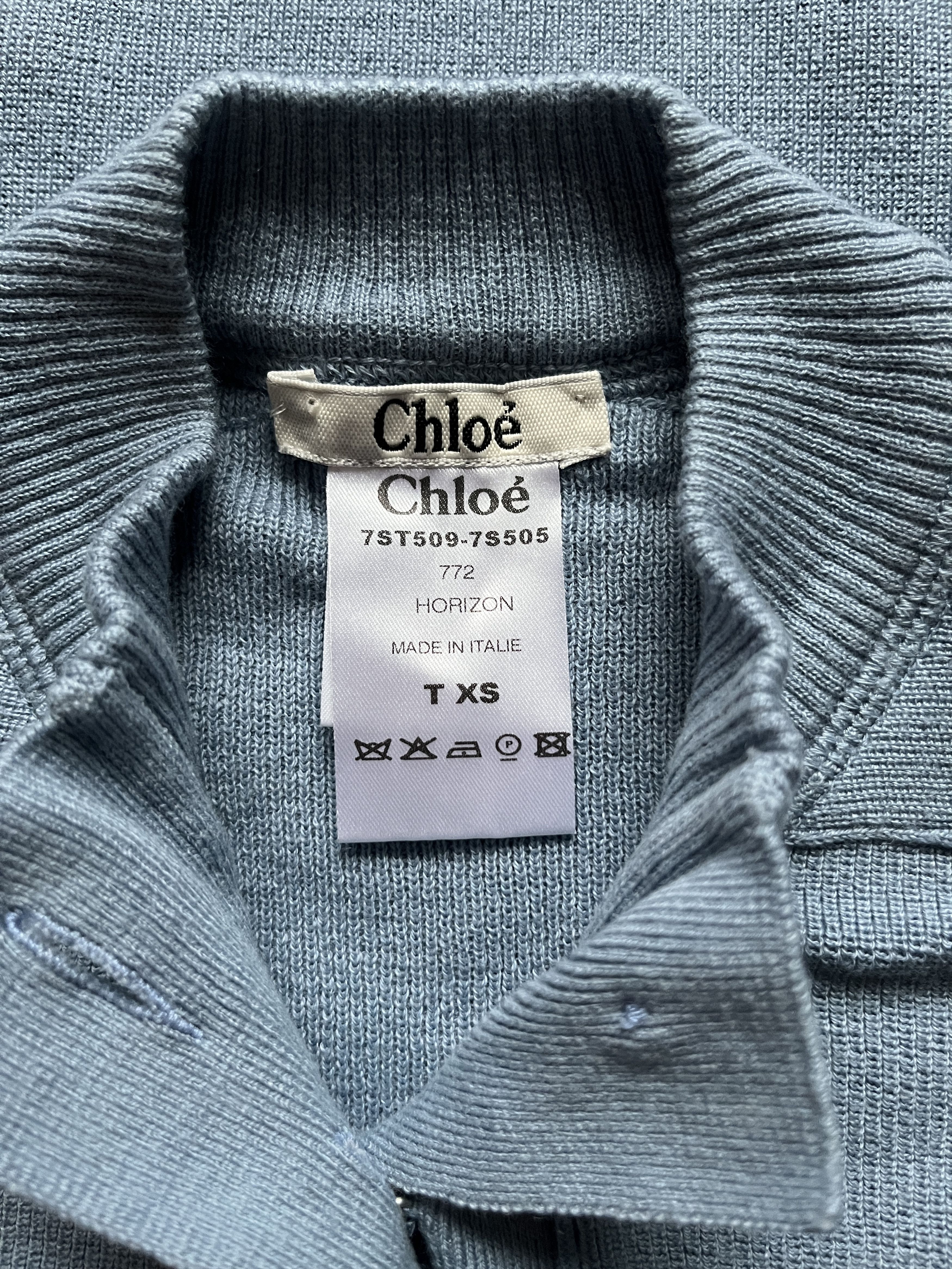Chloe ⚡️QUICK SALE⚡️Chloe Light Blue Short Sleeve Knit Sweater Size XS / US 0-2 / IT 36-38 - 5 Thumbnail