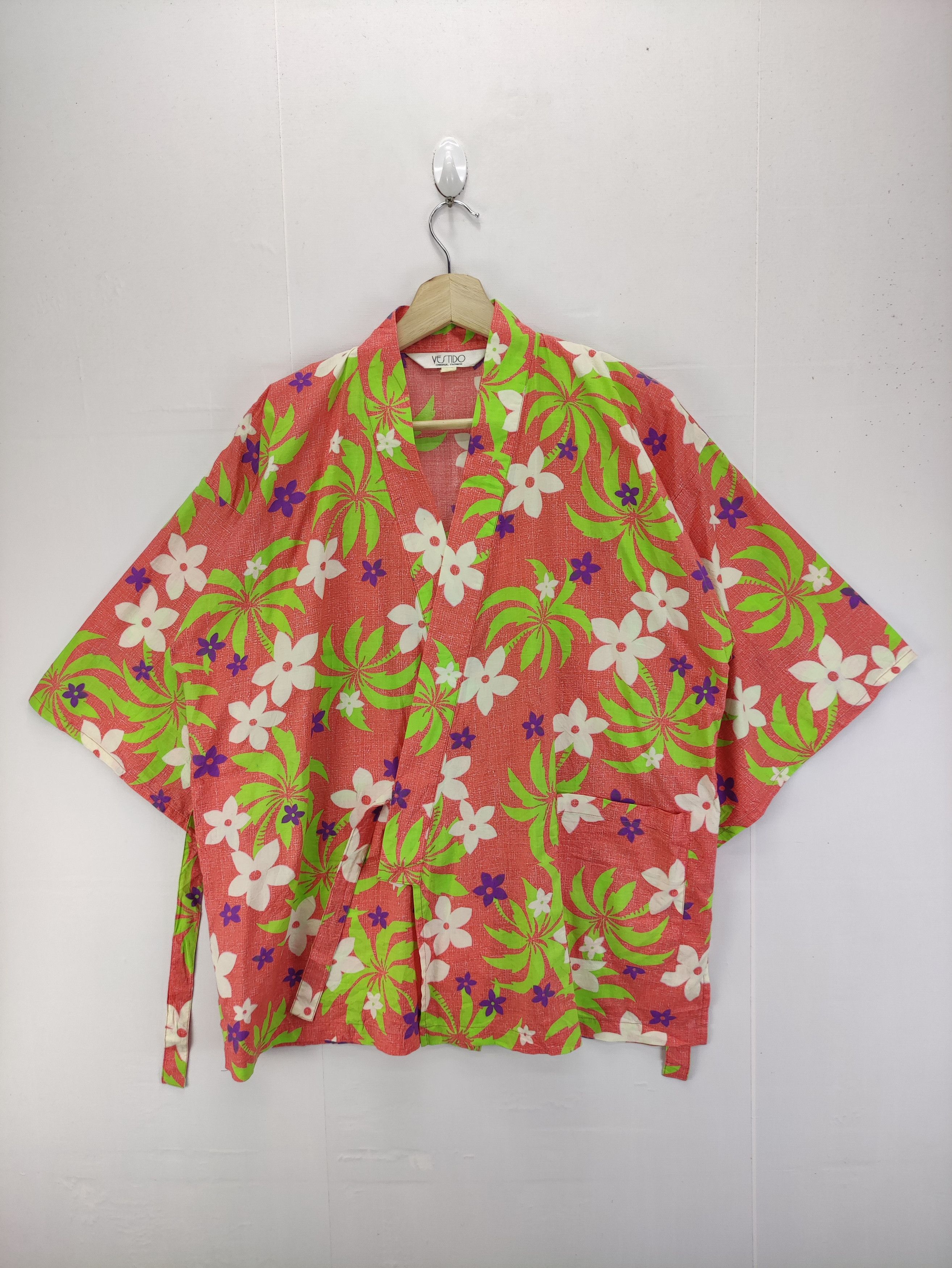 Japanese Brand Vintage Flowers Kimono Cardigan Vestido Size US M / EU 48-50 / 2 - 1 Thumbnail