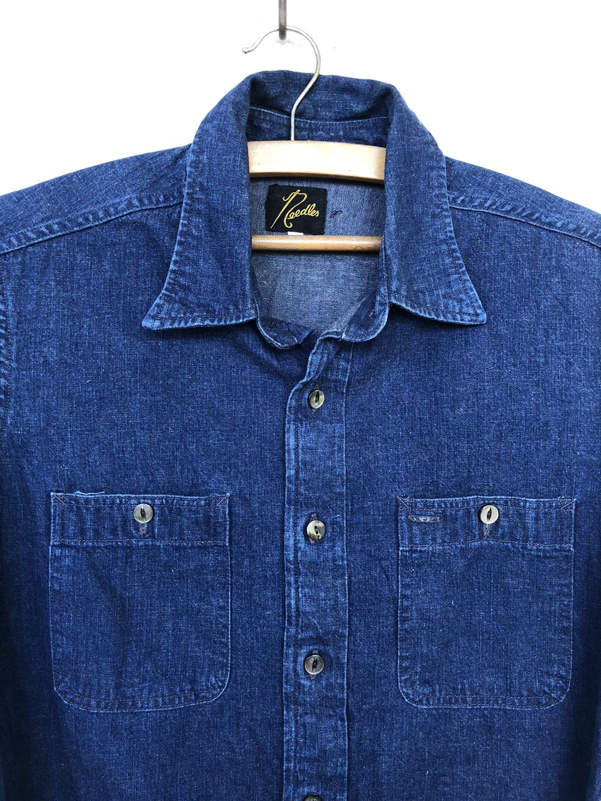Needles GRAIL🔥FW19 Needles 🪡 13OZ Denim 2 Pocket Chambray Shirt Size US M / EU 48-50 / 2 - 7 Thumbnail