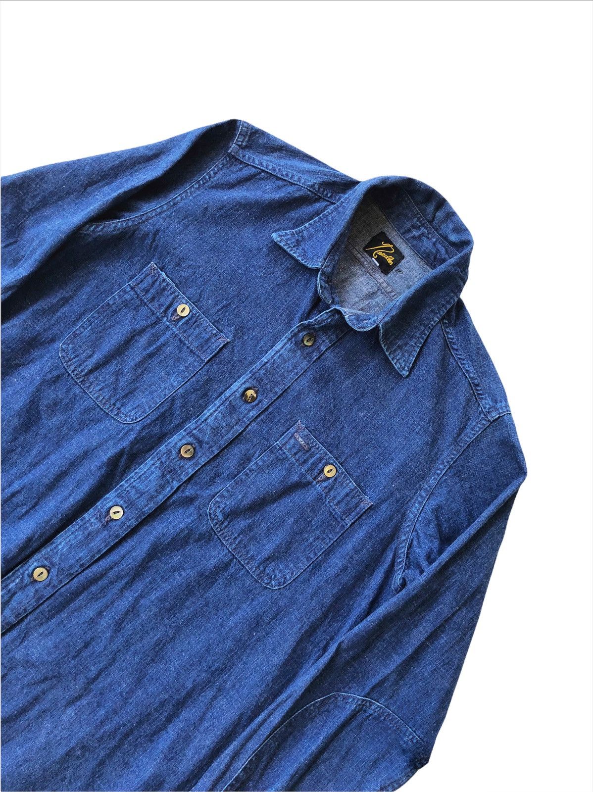 Needles GRAIL🔥FW19 Needles 🪡 13OZ Denim 2 Pocket Chambray Shirt Size US M / EU 48-50 / 2 - 1 Thumbnail