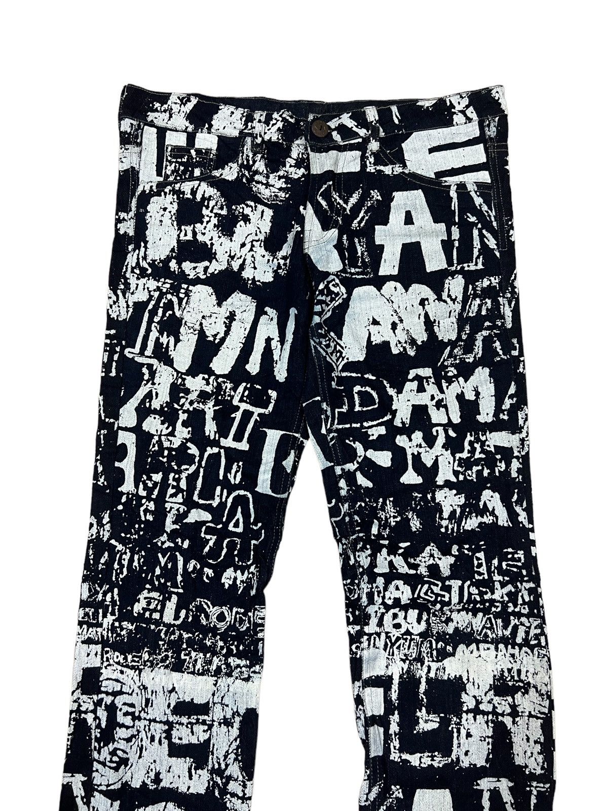 SHAREEF RARE🔥90s El Rodeo Kapital Alphabet Overprinted Skinny Denim Size US 30 / EU 46 - 4 Thumbnail