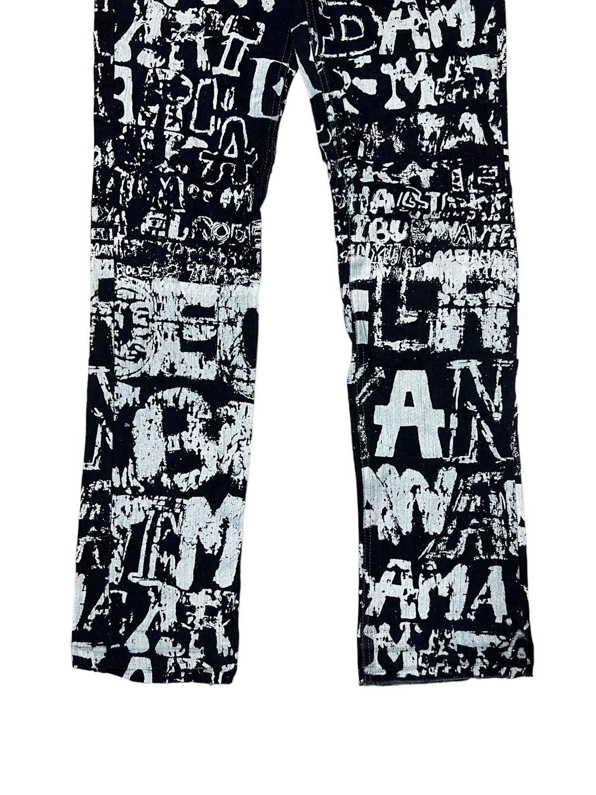SHAREEF RARE🔥90s El Rodeo Kapital Alphabet Overprinted Skinny Denim Size US 30 / EU 46 - 6 Thumbnail