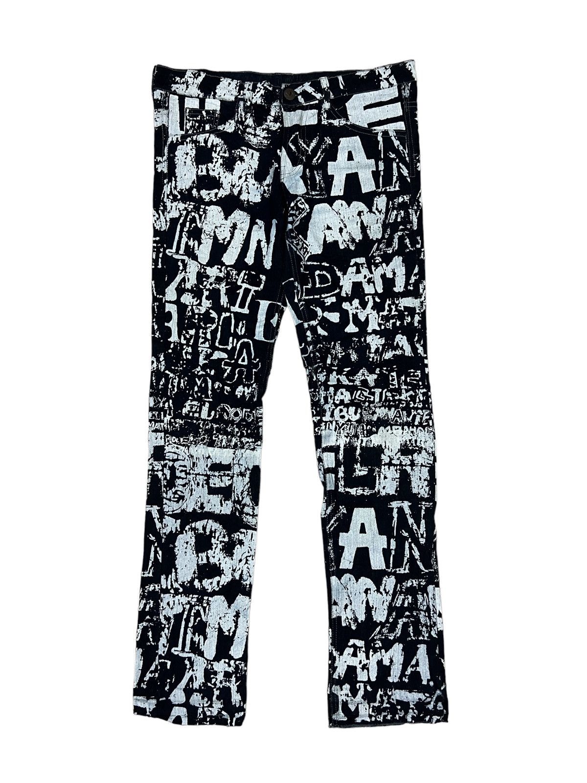 SHAREEF RARE🔥90s El Rodeo Kapital Alphabet Overprinted Skinny Denim Size US 30 / EU 46 - 3 Thumbnail