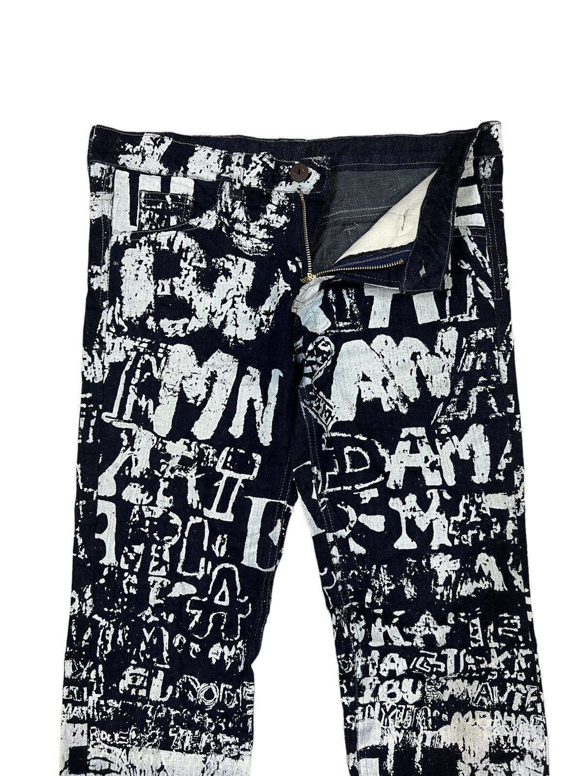 SHAREEF RARE🔥90s El Rodeo Kapital Alphabet Overprinted Skinny Denim Size US 30 / EU 46 - 5 Thumbnail