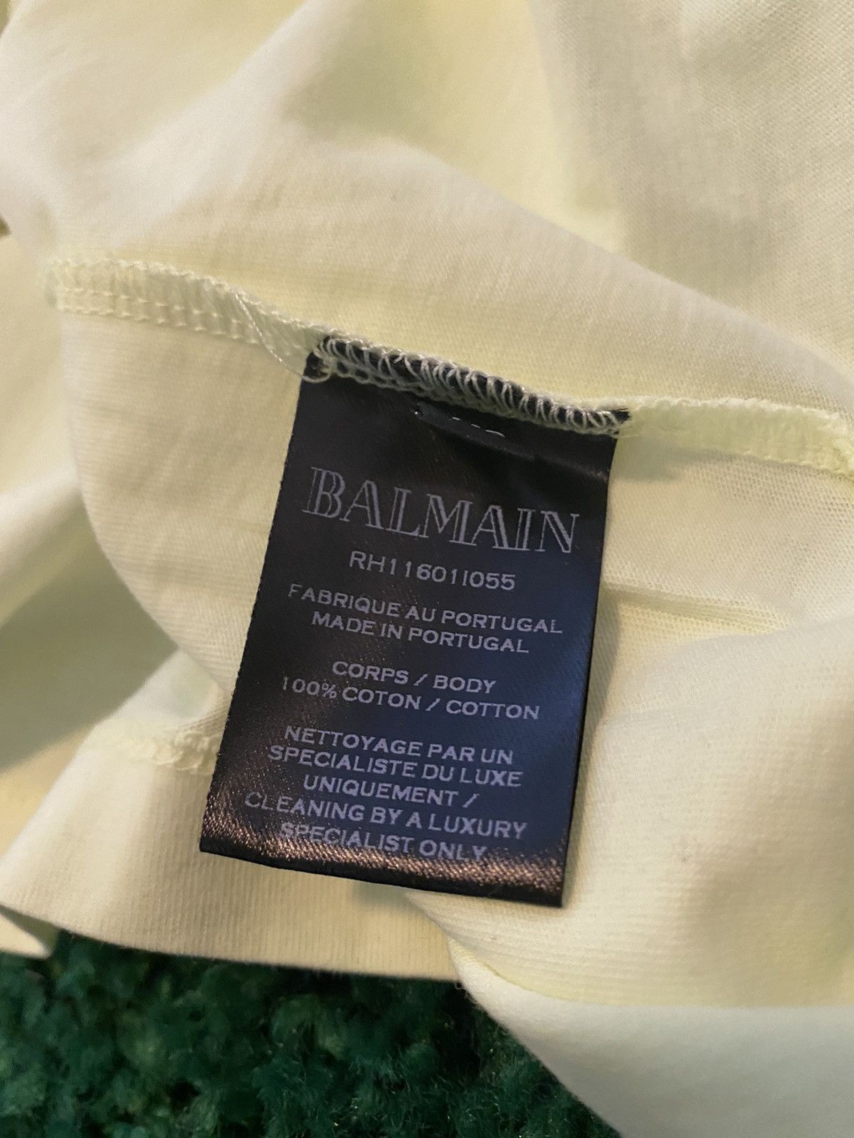 Balmain Balmain Logo Tee in Pale Neon Green XL Size US XL / EU 56 / 4 - 4 Thumbnail