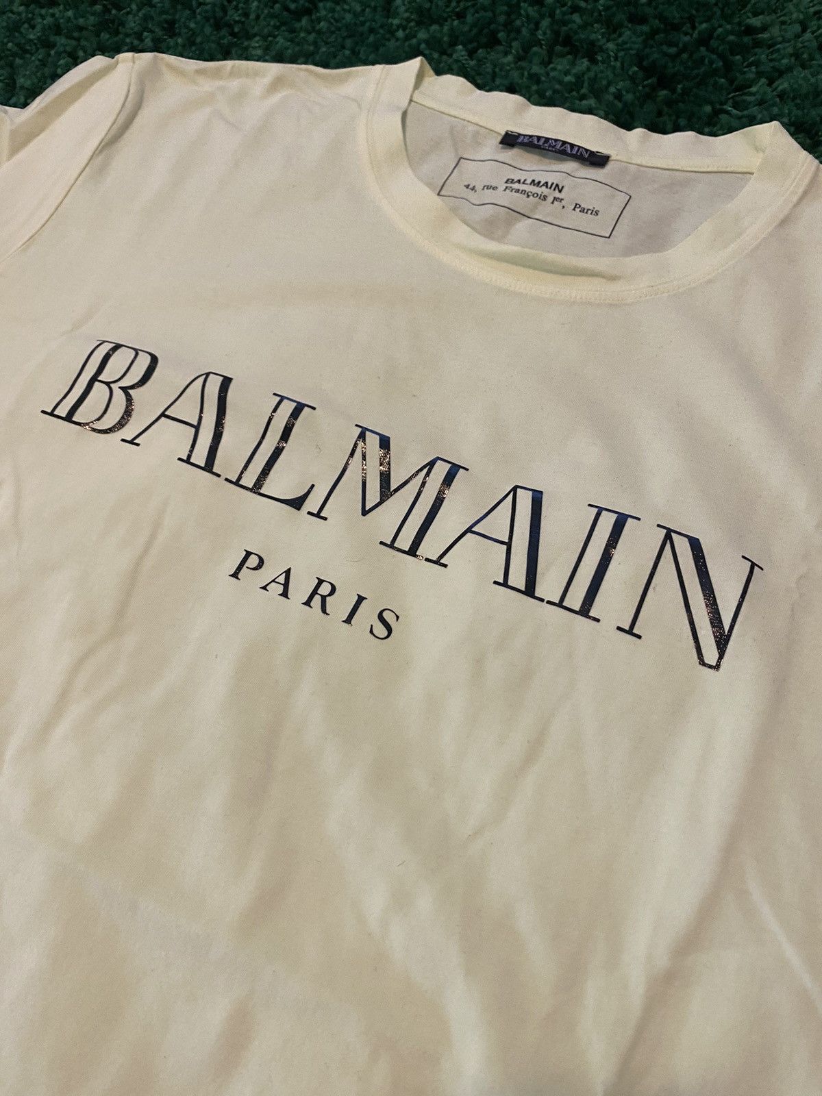 Balmain Balmain Logo Tee in Pale Neon Green XL Size US XL / EU 56 / 4 - 2 Thumbnail