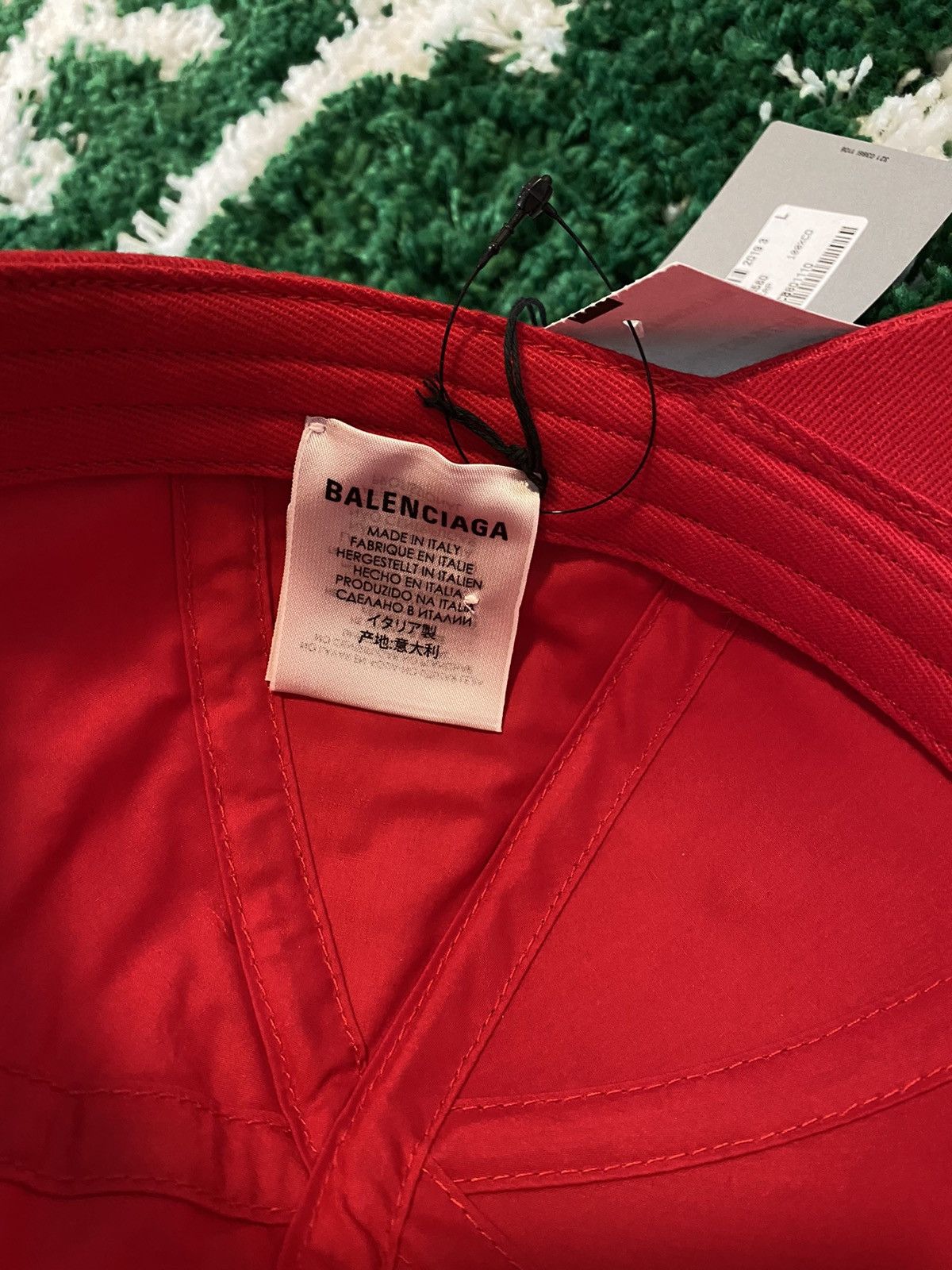 Balenciaga Logo Visor Adjustable Hat Red Size ONE SIZE - 3 Thumbnail