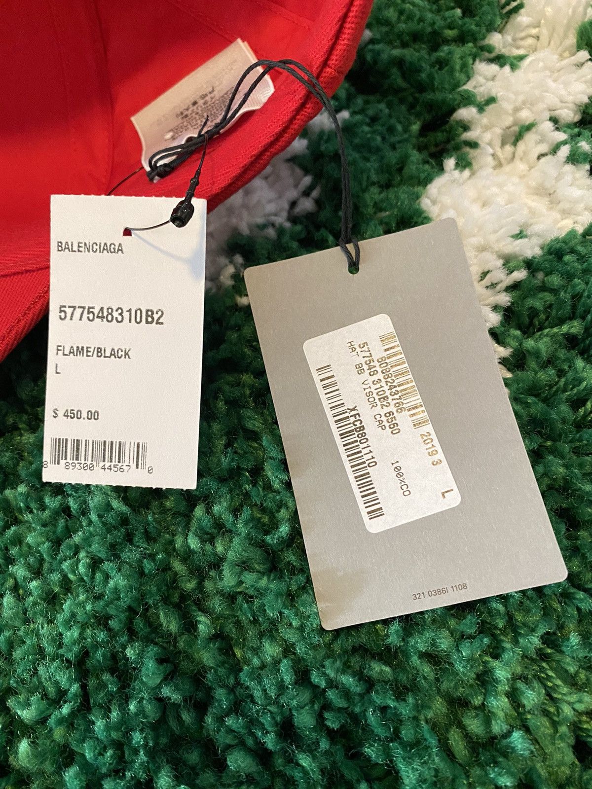 Balenciaga Logo Visor Adjustable Hat Red Size ONE SIZE - 6 Thumbnail