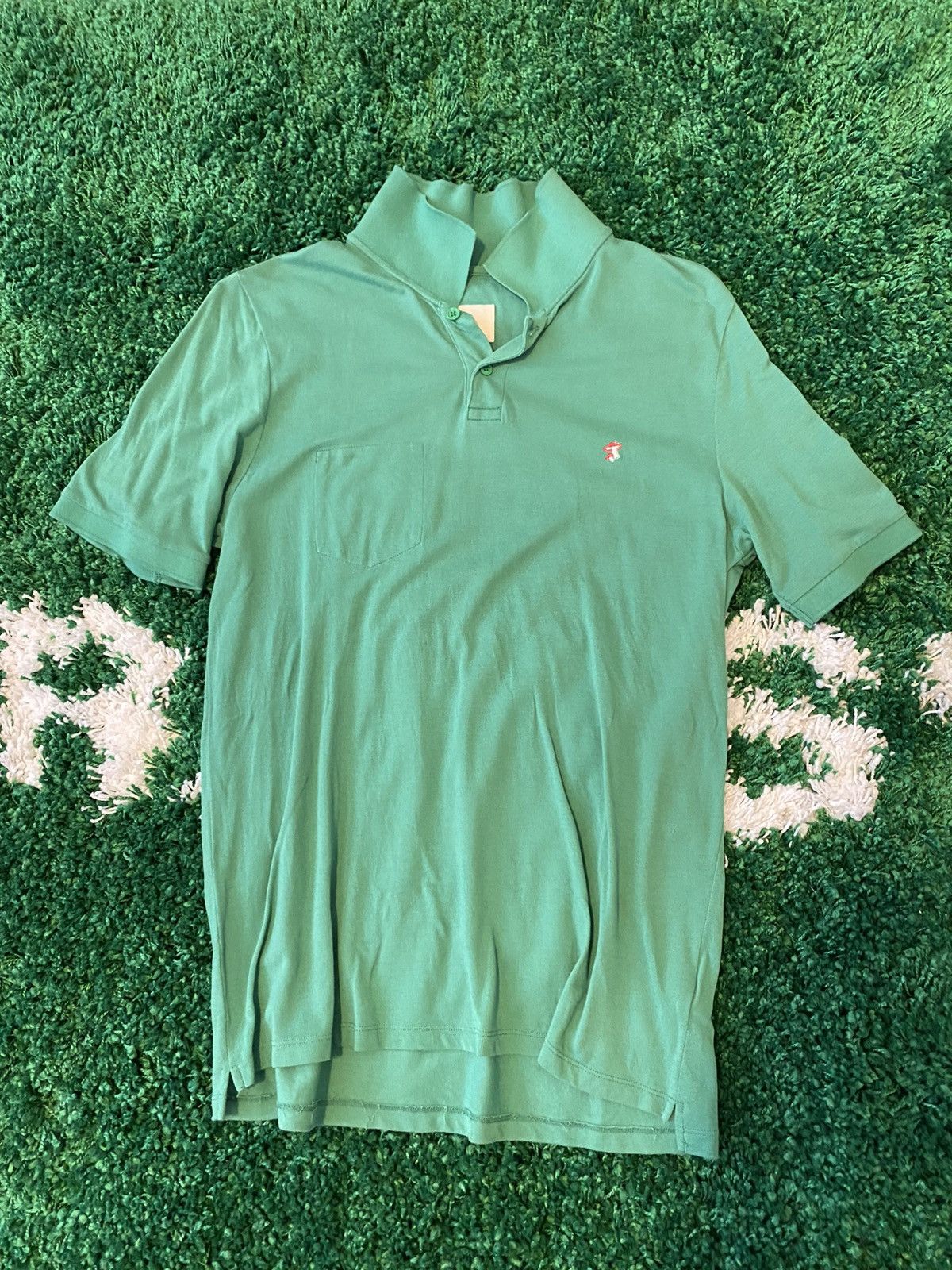 Band Of Outsiders Mushroom Logo Polo Shirt Green Size US L / EU 52-54 / 3 - 1 Thumbnail