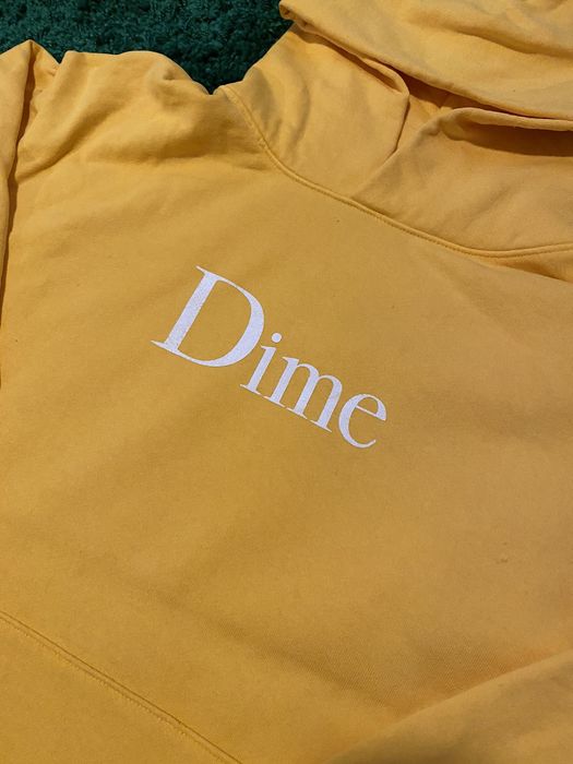 Dime Dime Logo Hoodie Yellow Large