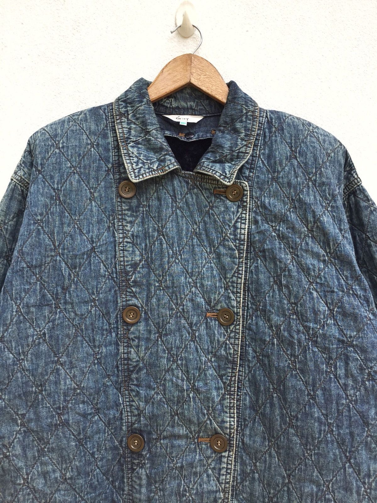 Versace ❌NEED GONE❌Givy Quilted Denim Oversized Warm Long Jacket Size US L / EU 52-54 / 3 - 2 Thumbnail