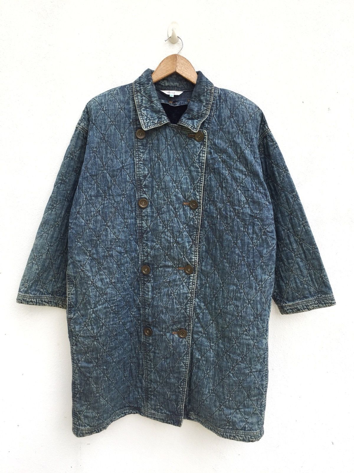 Versace ❌NEED GONE❌Givy Quilted Denim Oversized Warm Long Jacket Size US L / EU 52-54 / 3 - 1 Thumbnail
