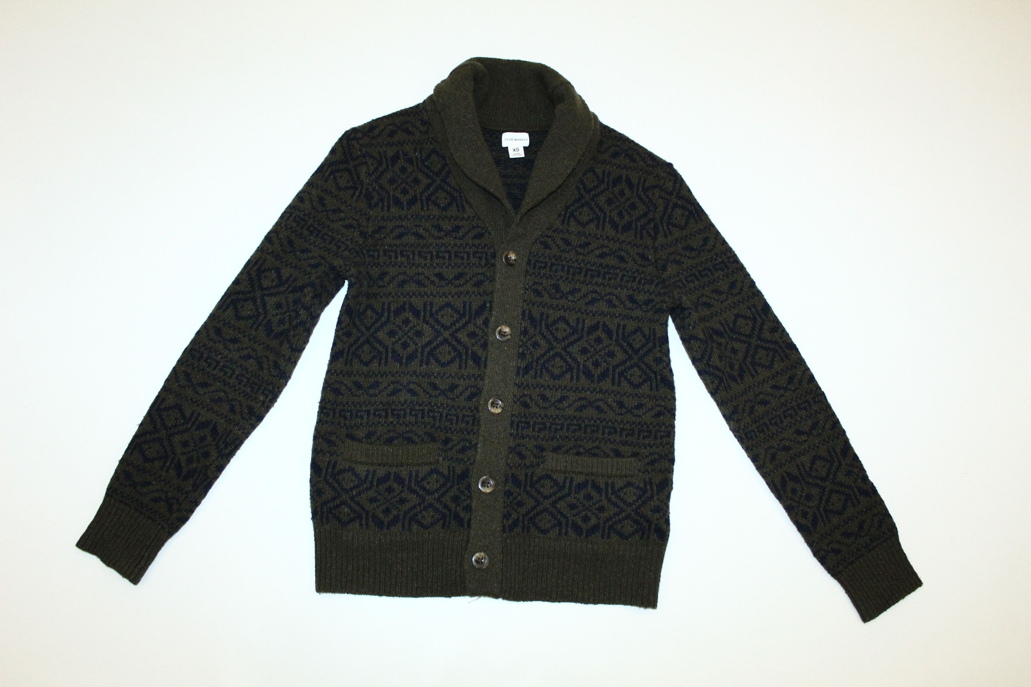 Club Monaco 💥 Club Monaco Native Pattern Wool Knit Cardigan Size US M / EU 48-50 / 2 - 2 Thumbnail