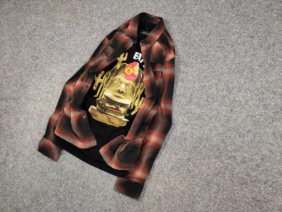 Flannel Vintage Flannel Shirt Checkered Travis Scott Style Hype Size US L / EU 52-54 / 3 - 2 Thumbnail