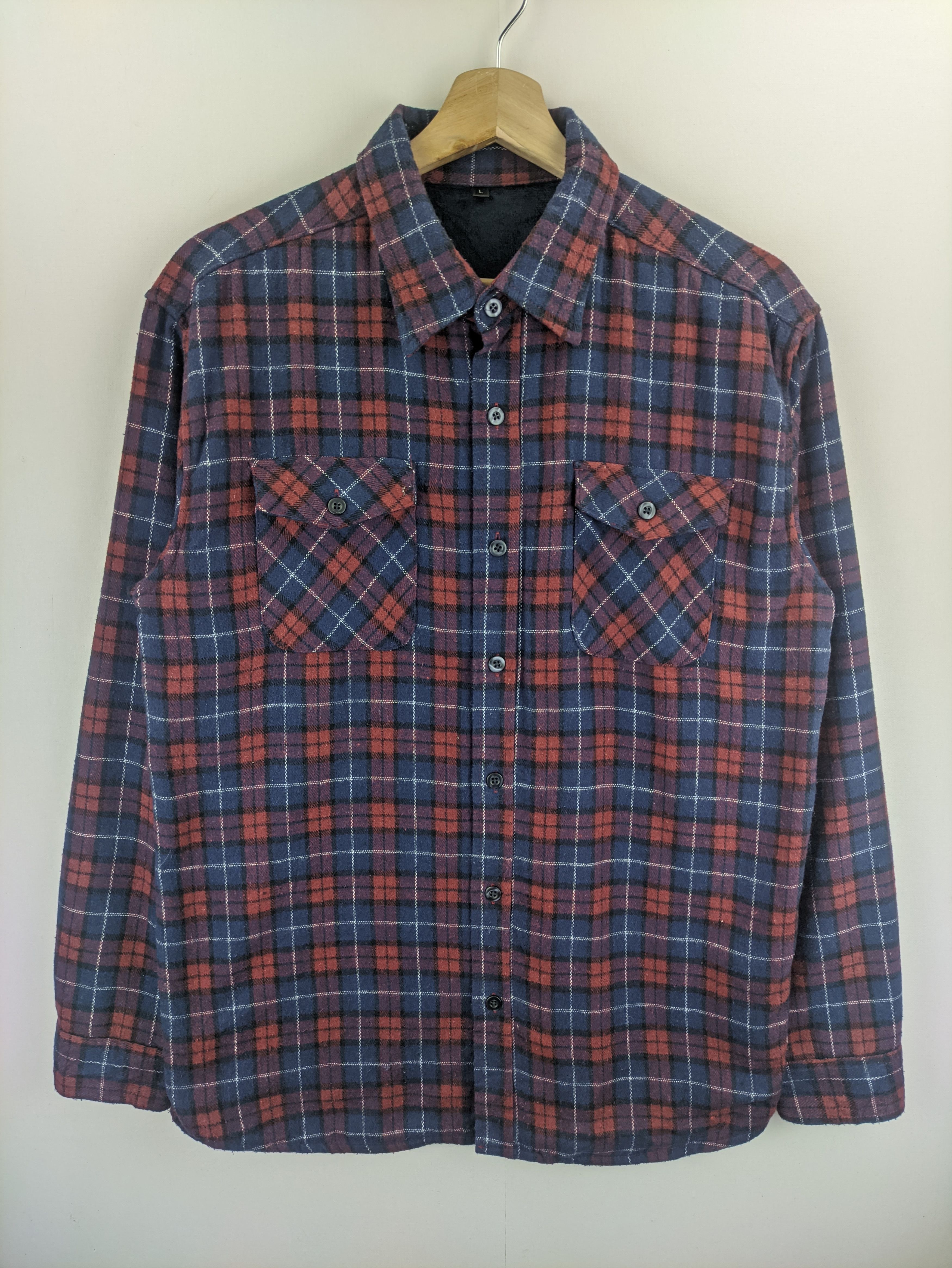 Flannel × Japanese Brand Steals🔥Flannel Jacket Checkered Velvet Liner Size US M / EU 48-50 / 2 - 1 Thumbnail