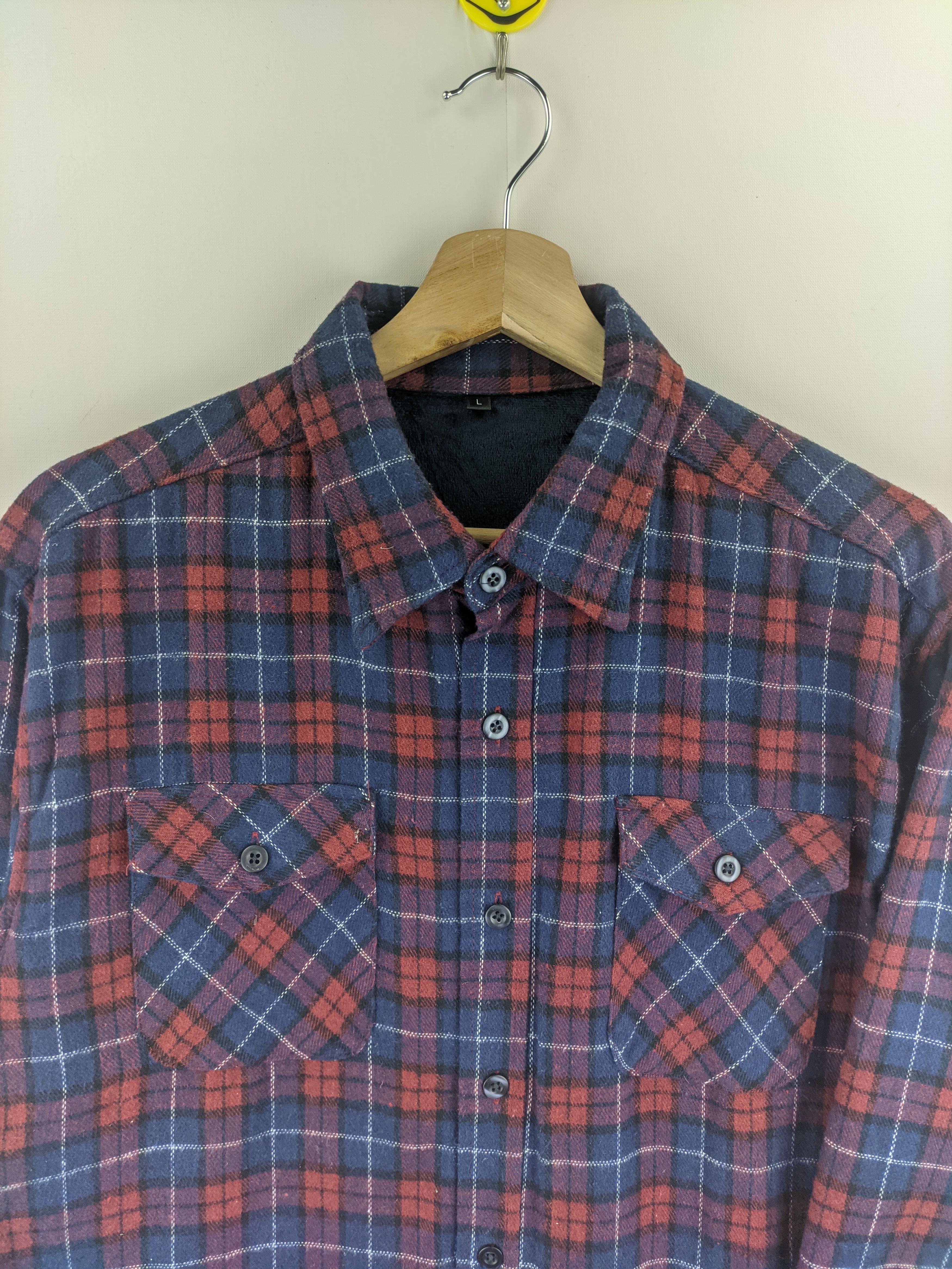 Flannel × Japanese Brand Steals🔥Flannel Jacket Checkered Velvet Liner Size US M / EU 48-50 / 2 - 6 Thumbnail