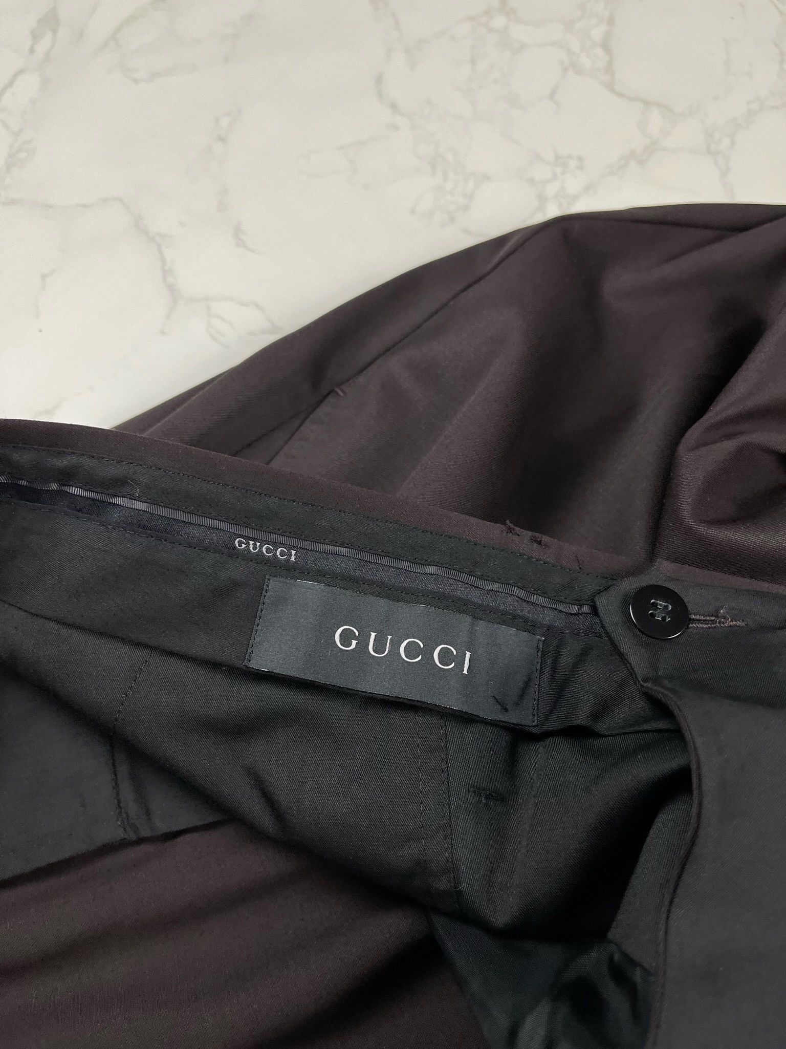 Gucci 🔥70% OFF🔥 [SALE] Gucci Chocolate Formal Wool Trousers Size US 42 / EU 58 - 12 Thumbnail