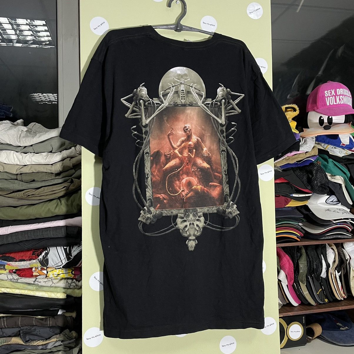 Vintage Vintage Y2K Occult Graphic Tee Darkwave Grunge Black Slim XL Size US XL / EU 56 / 4 - 3 Thumbnail