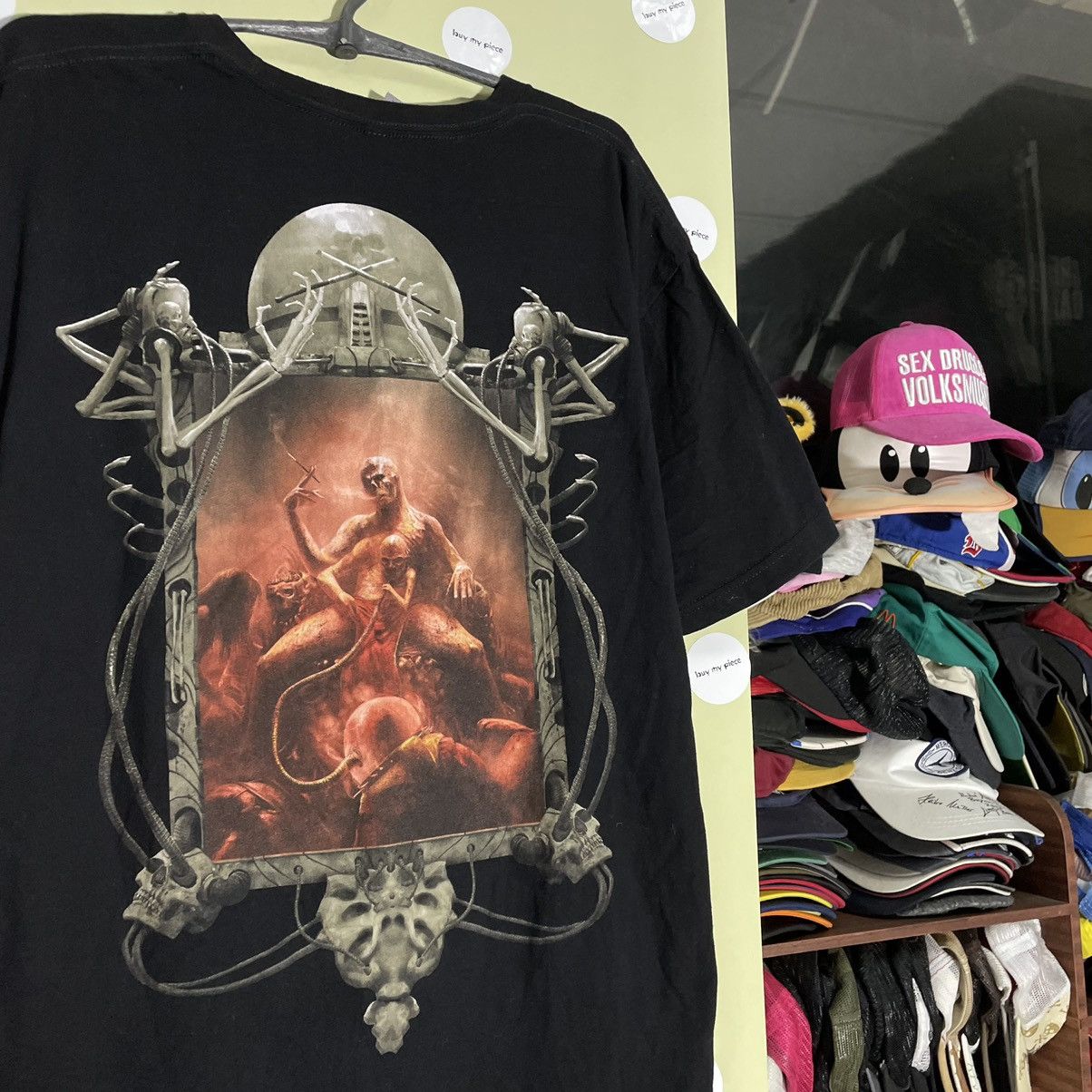 Vintage Vintage Y2K Occult Graphic Tee Darkwave Grunge Black Slim XL Size US XL / EU 56 / 4 - 2 Thumbnail