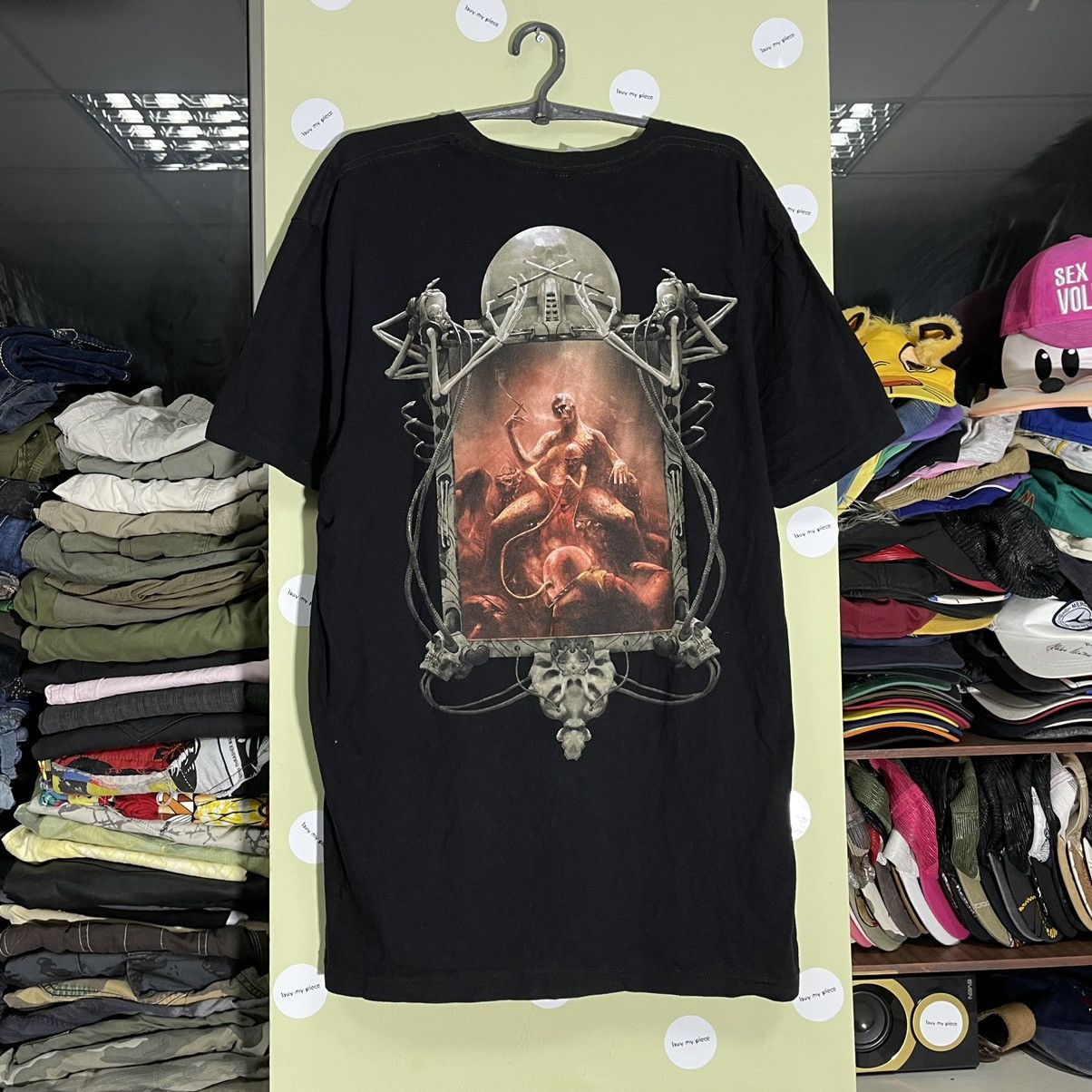 Vintage Vintage Y2K Occult Graphic Tee Darkwave Grunge Black Slim XL Size US XL / EU 56 / 4 - 1 Thumbnail
