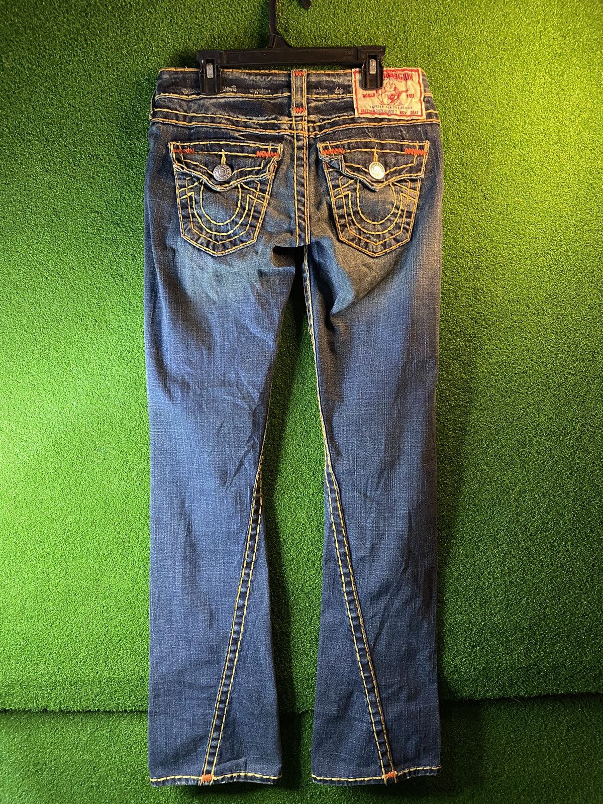 image of Vintage Y2K True Religion Super T in Blue, Women's (Size 28)