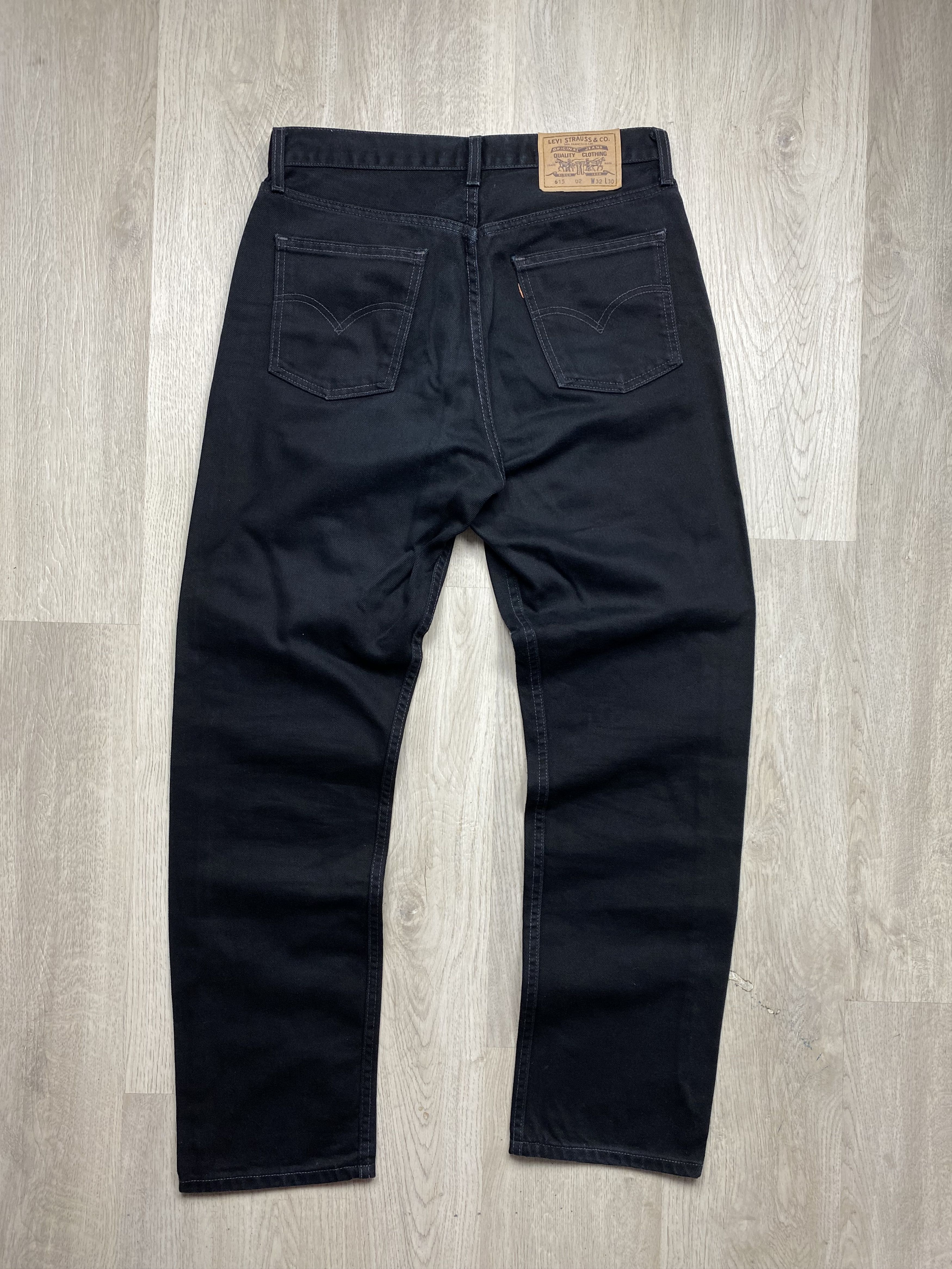 Levis 615 Orange Tab Black Denim Pants Jeans